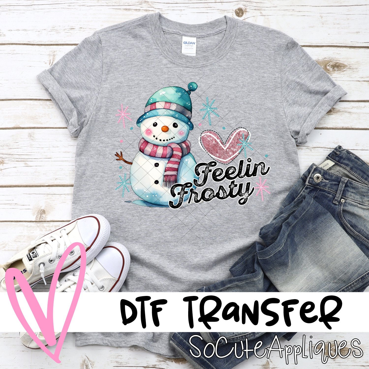 Feelin Frosty pink and blue *DTF* Transfer