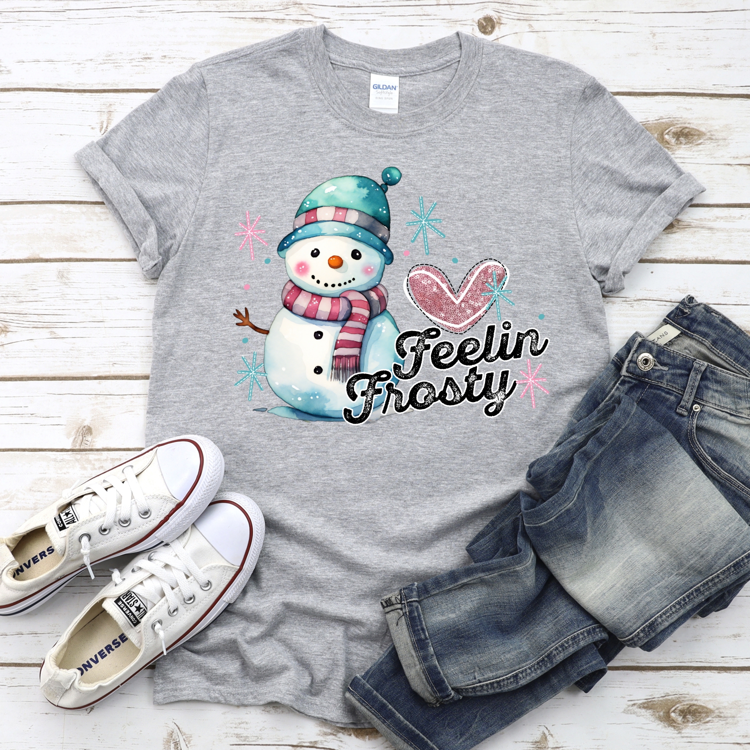 Feelin Frosty pink and blue *DTF* Transfer - Image 2