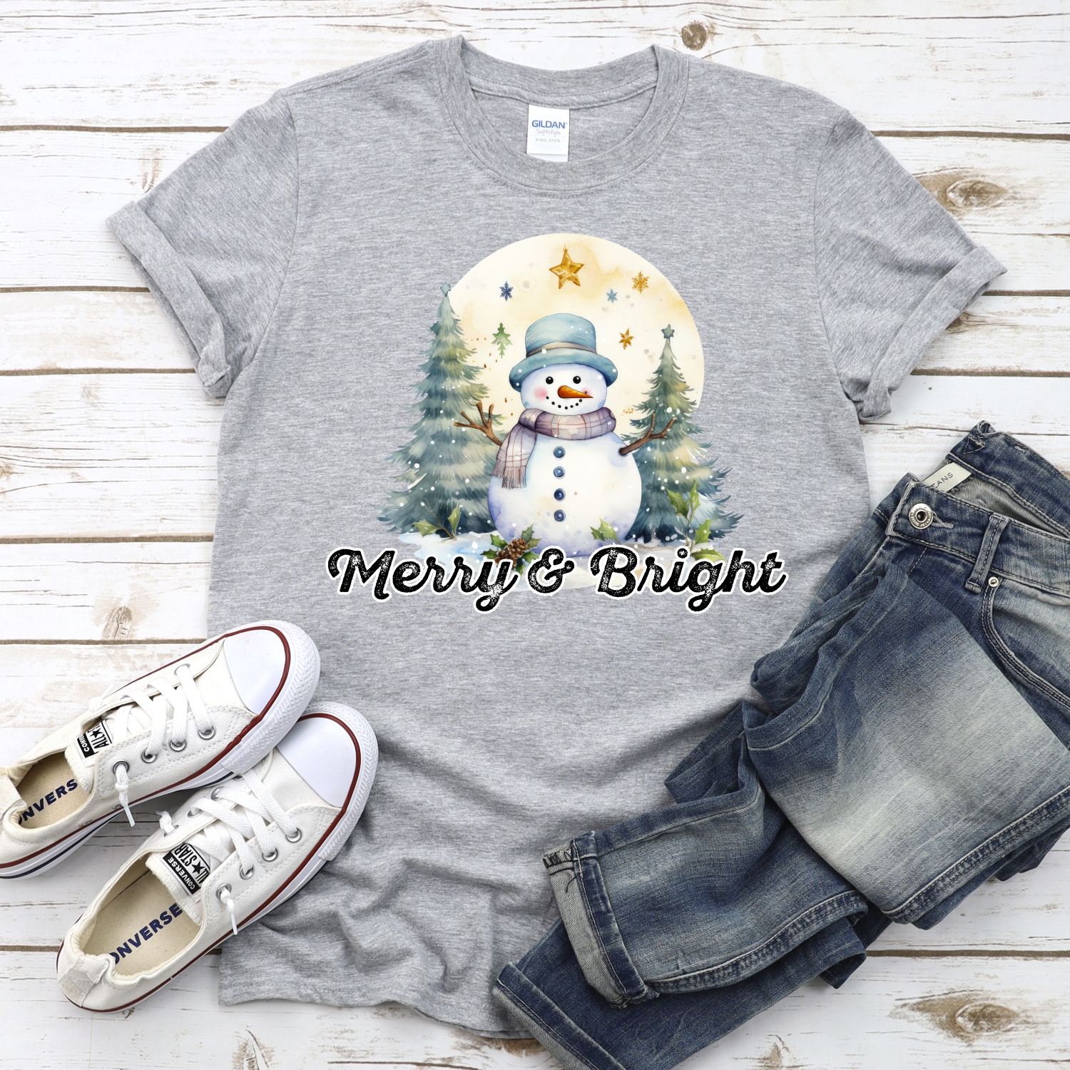 Merry bright snowman *DTF* Transfer - Image 2