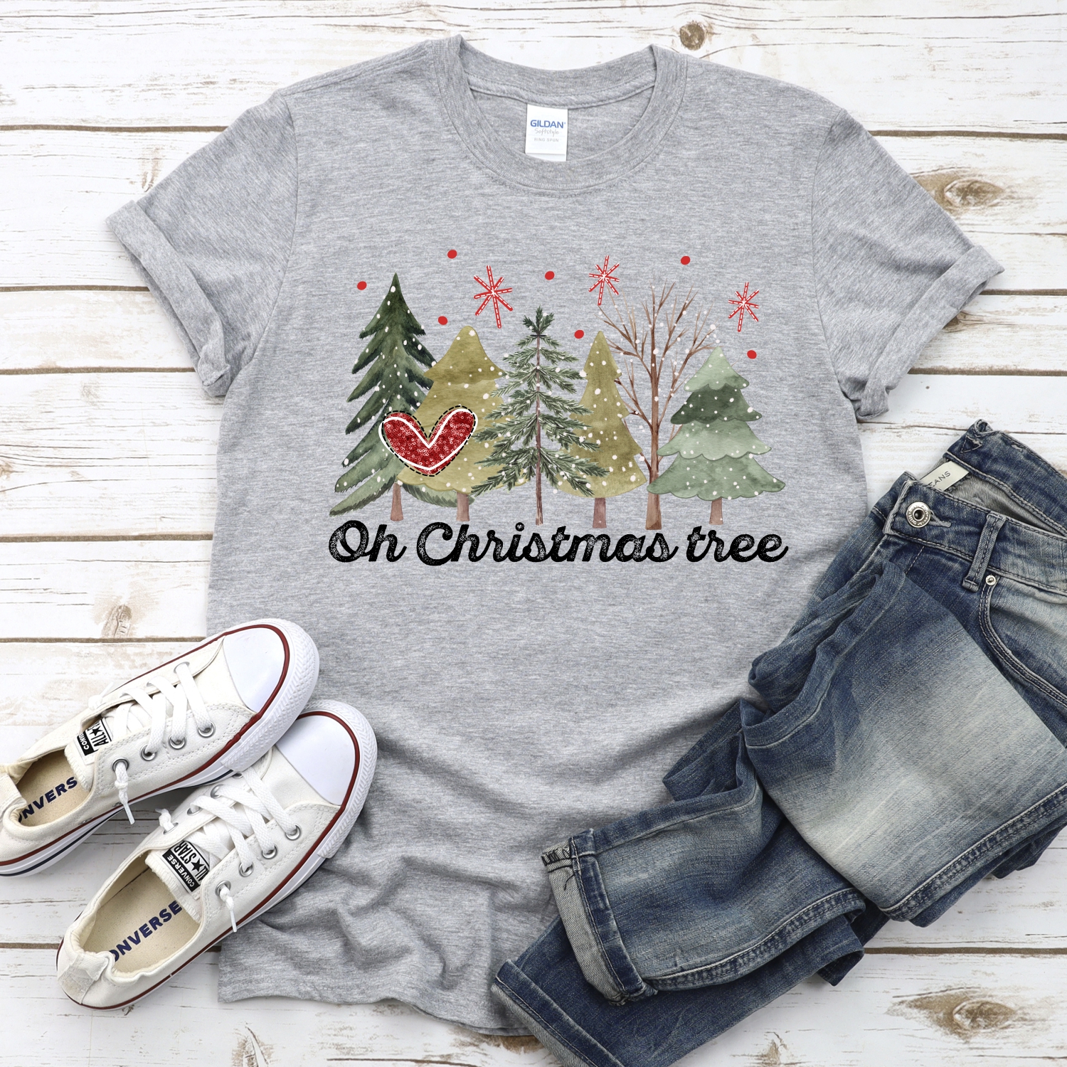 Oh Christmas tree red heart *DTF* Transfer - Image 2