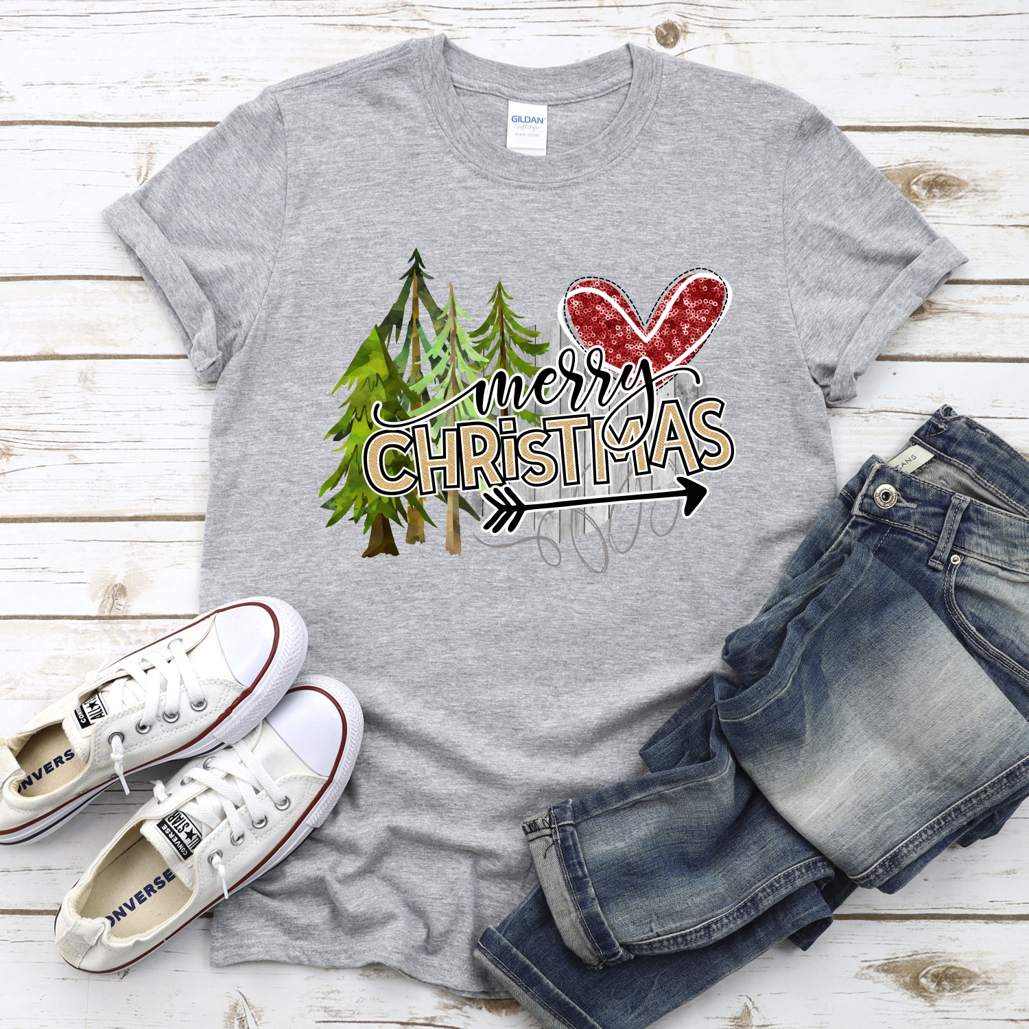 Merry Christmas multi tree on wood *DTF* Transfer - Image 2