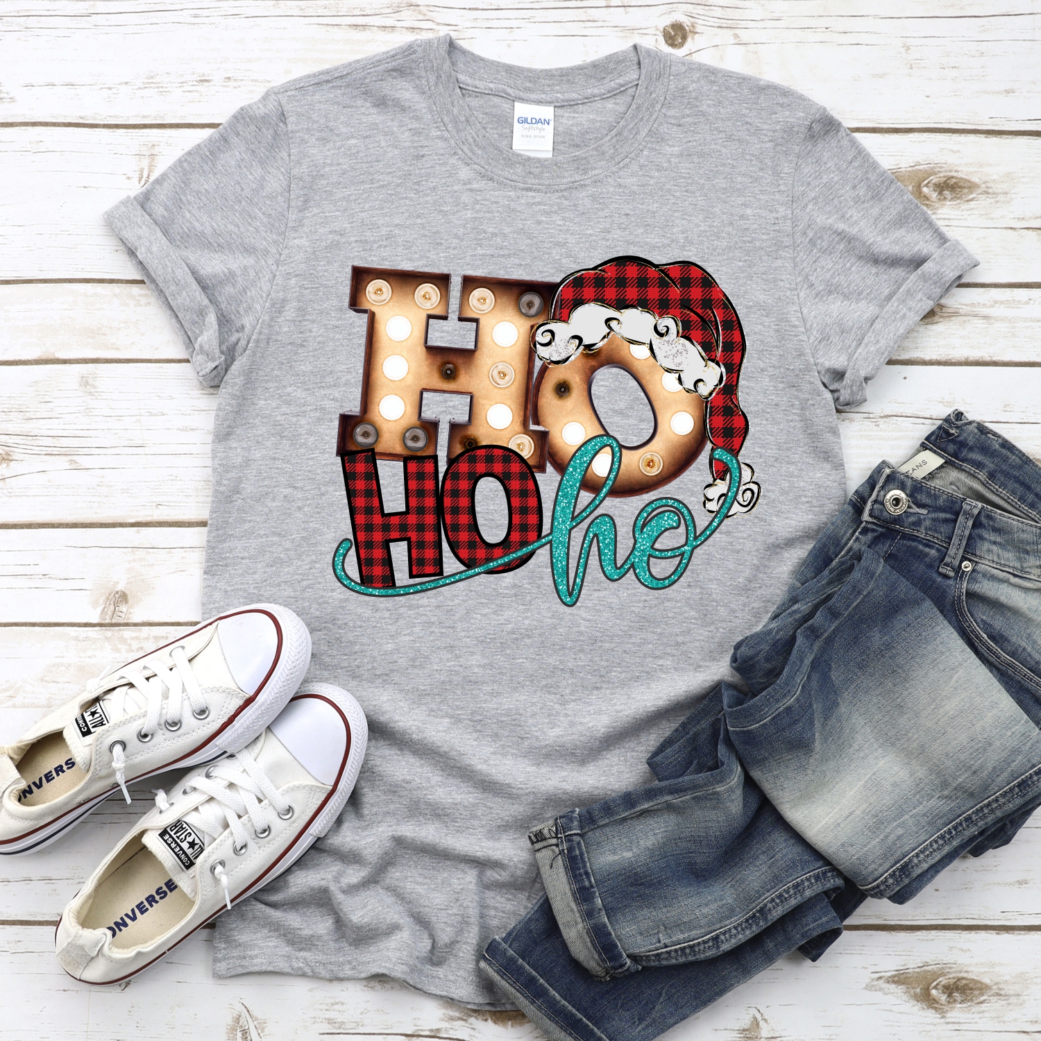 Ho ho ho plaid hat *DTF* Transfer - Image 2