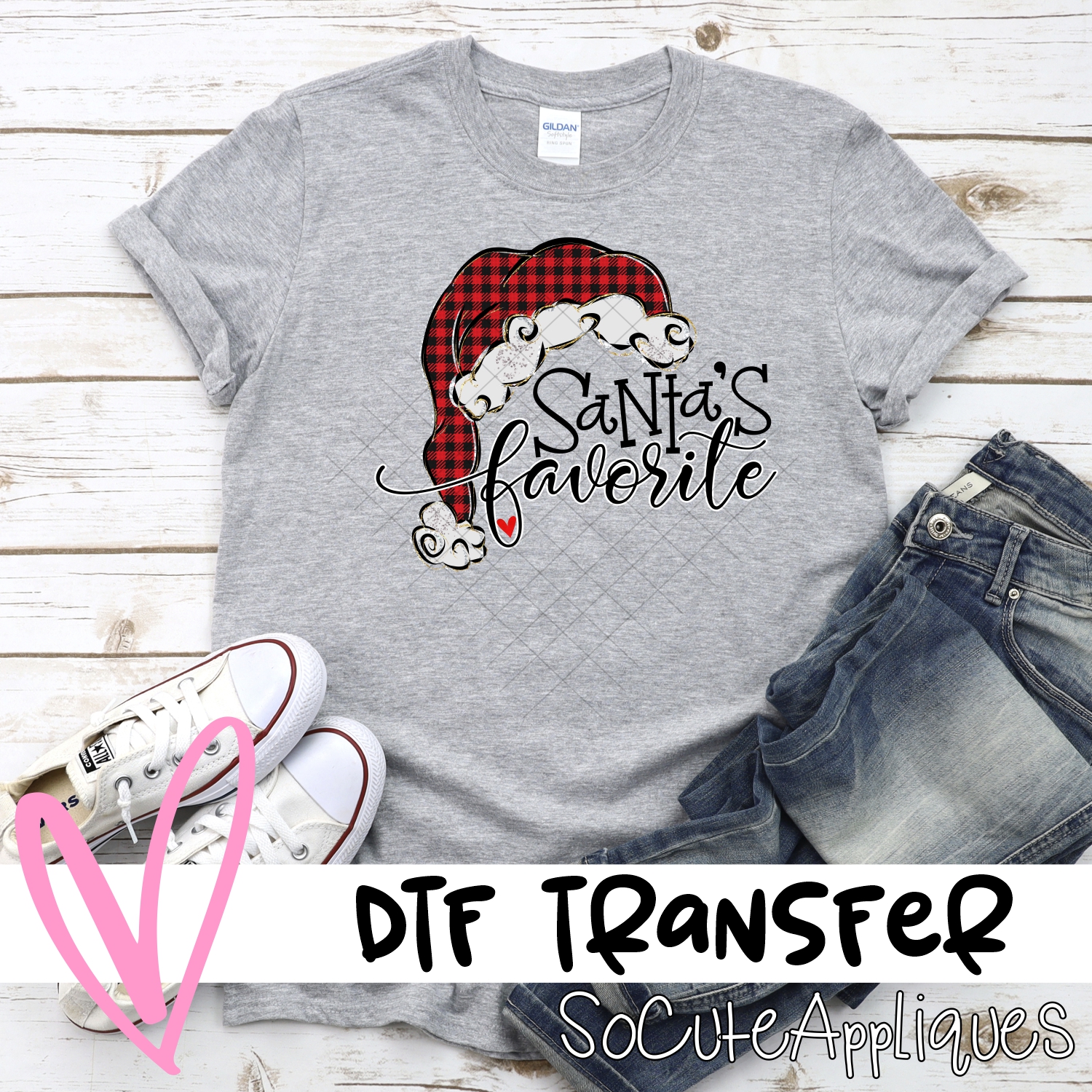 Santas Favorite plaid hat *DTF* Transfer
