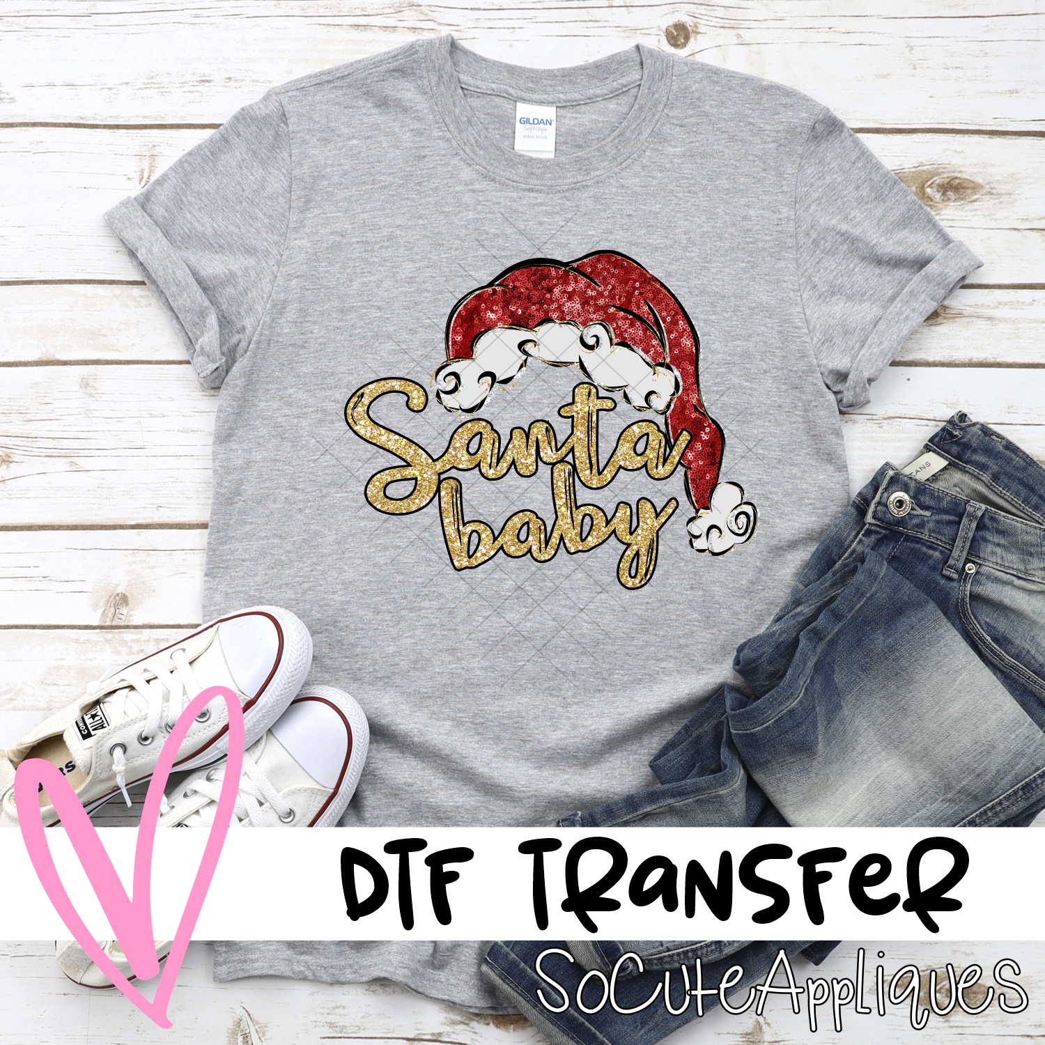 Santa baby sequin hat *DTF* Transfer