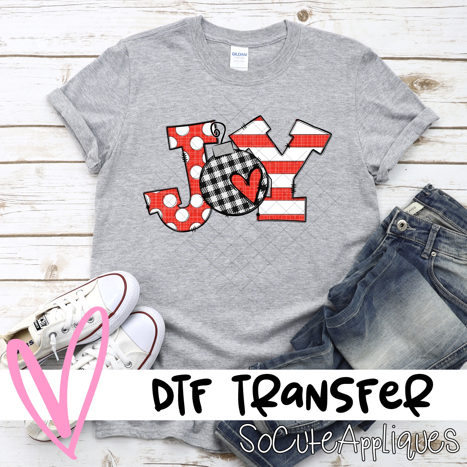 JOY red black white *DTF* Transfer