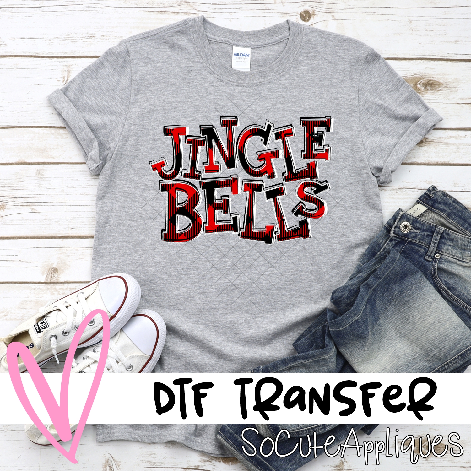 Jingle bells plaid *DTF* Transfer