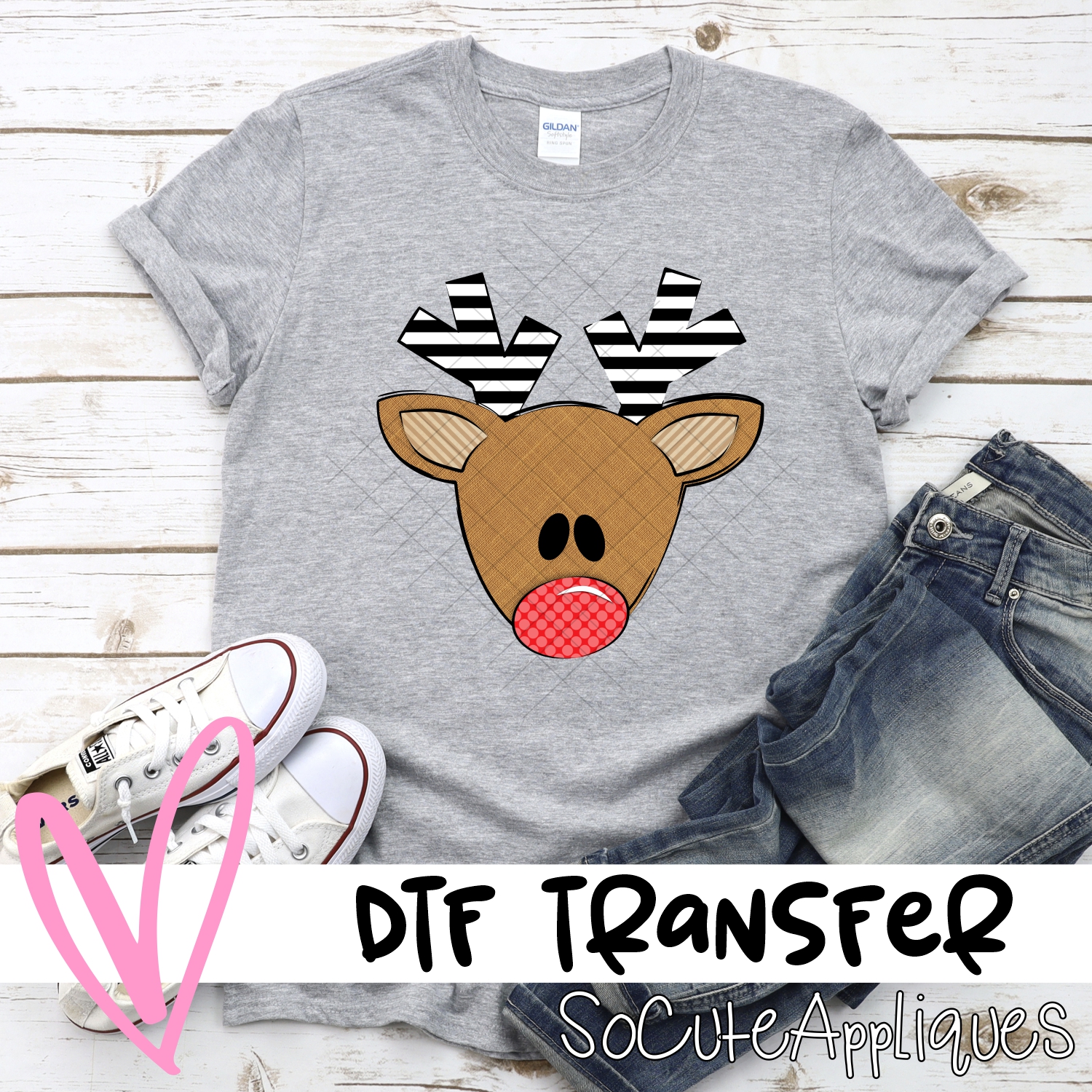 Triangle deer stripe antlers *DTF* Transfer