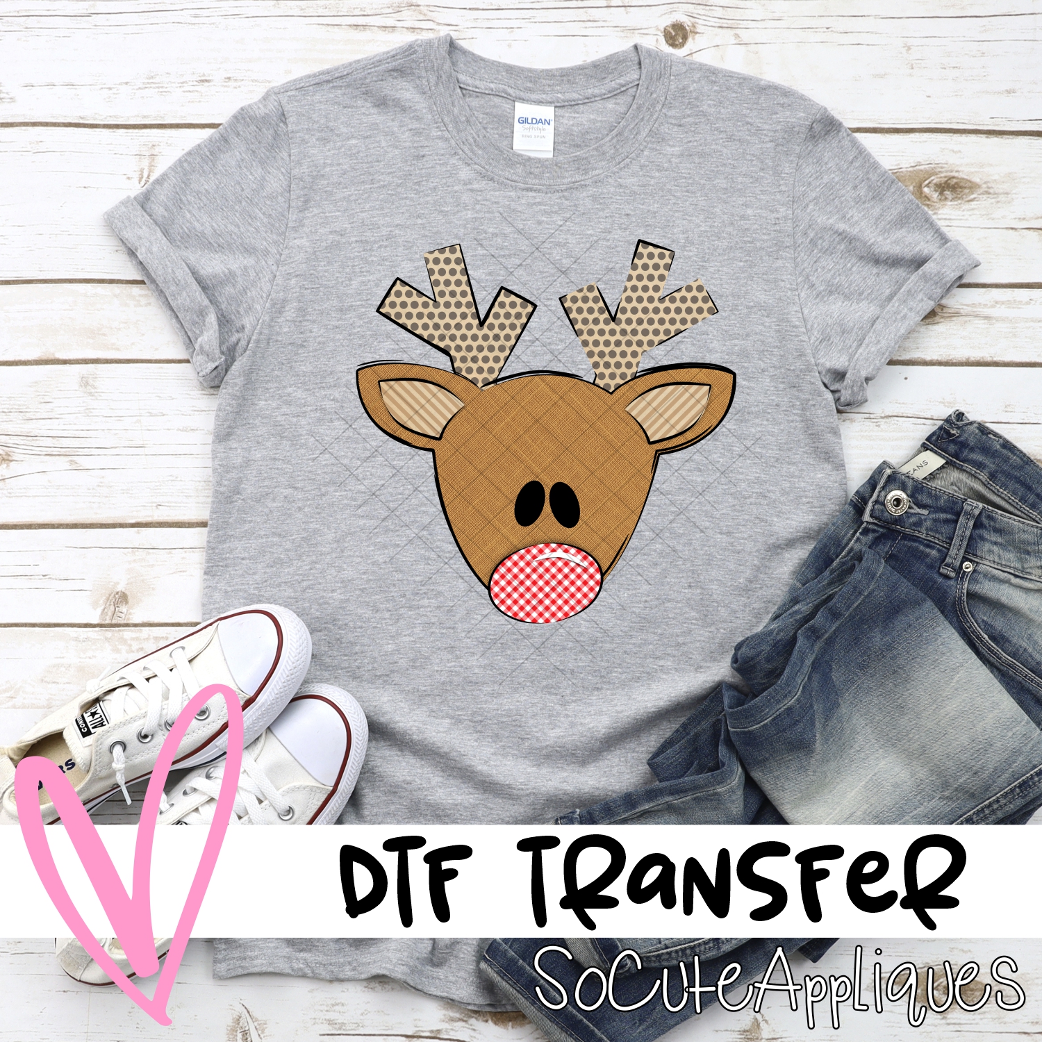 Triangle deer dot antlers *DTF* Transfer