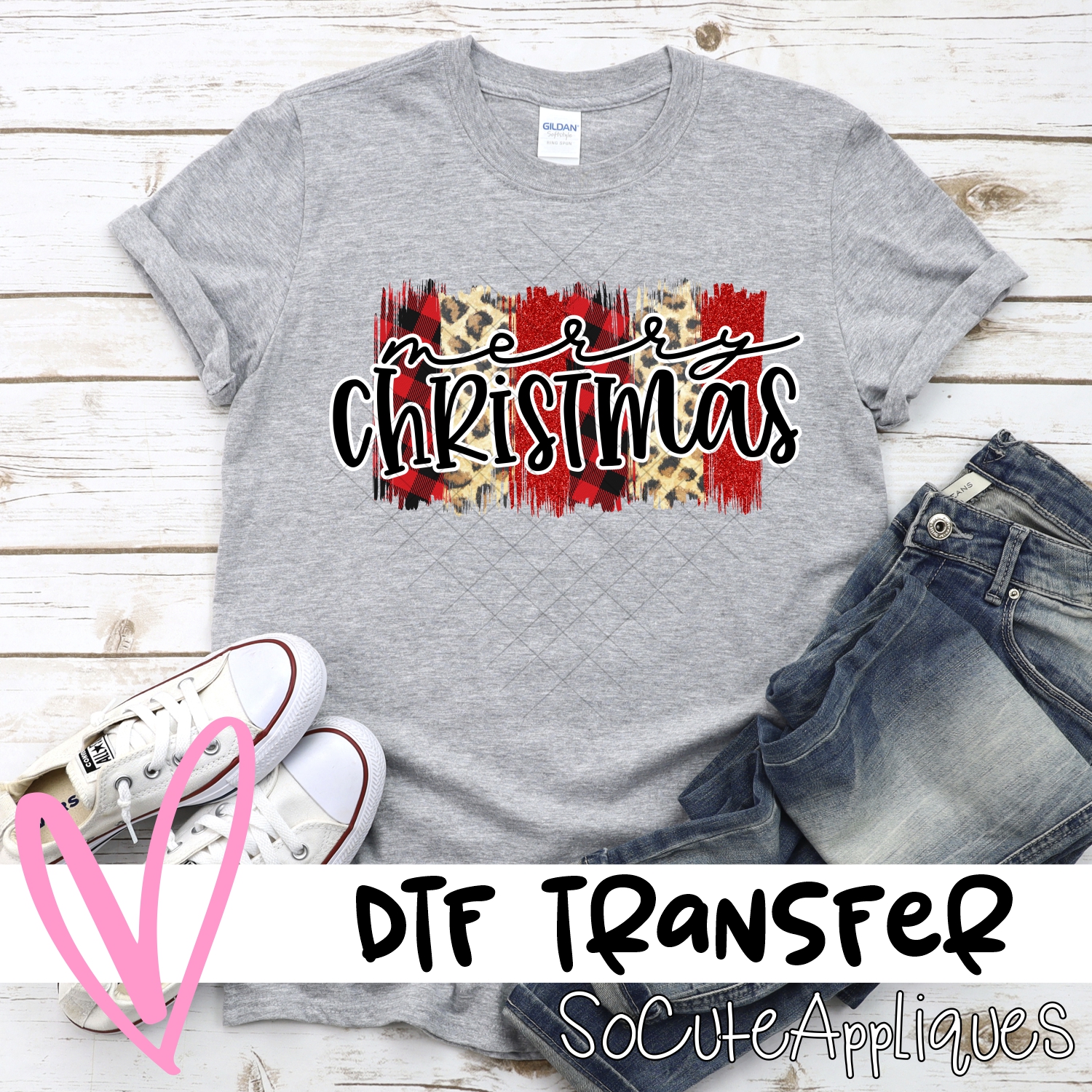 Merry Christmas red swatches *DTF* Transfer