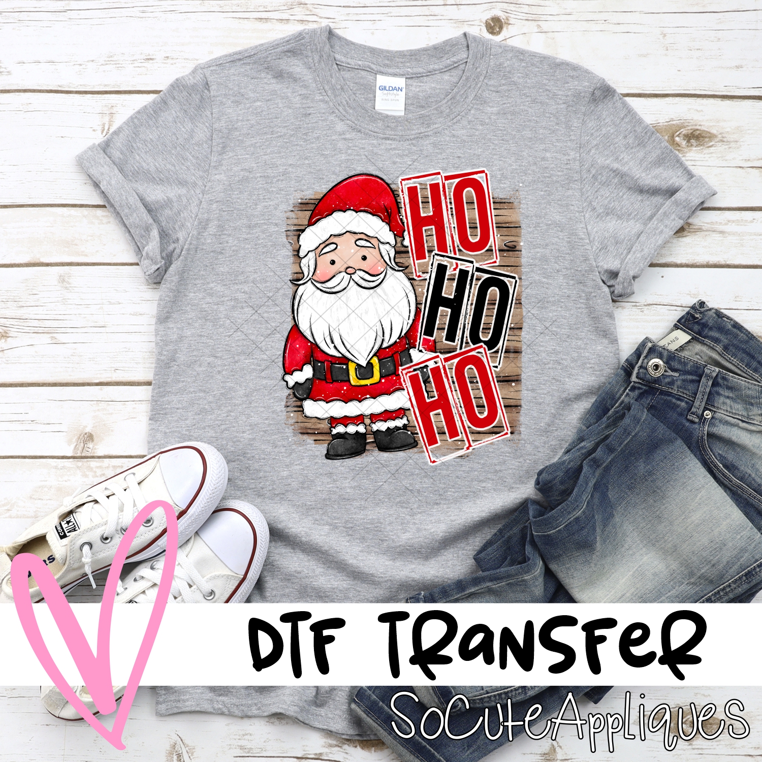 Santa ho ho ho on wood *DTF* Transfer