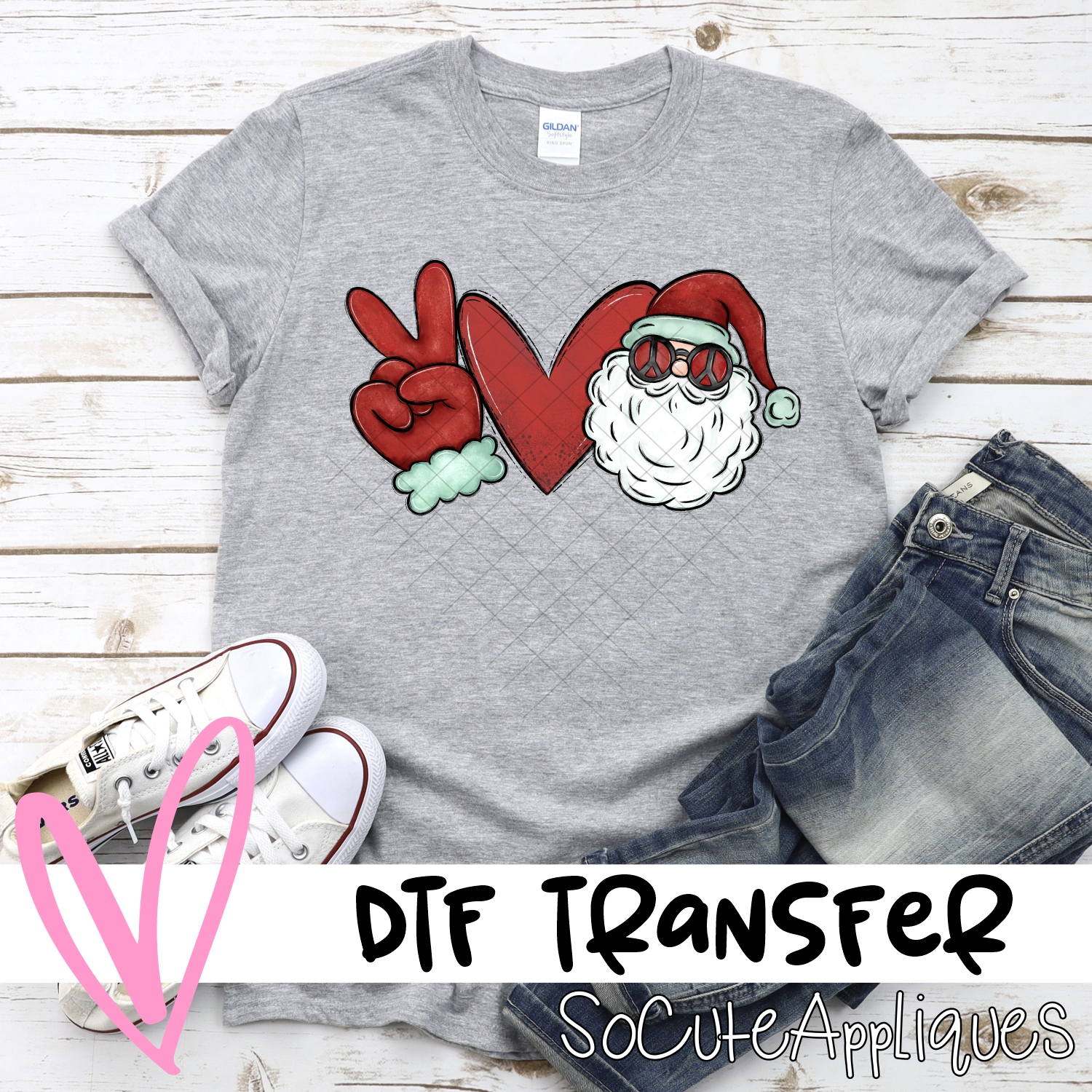 DTF  Peace love Santa *DTF* Transfer