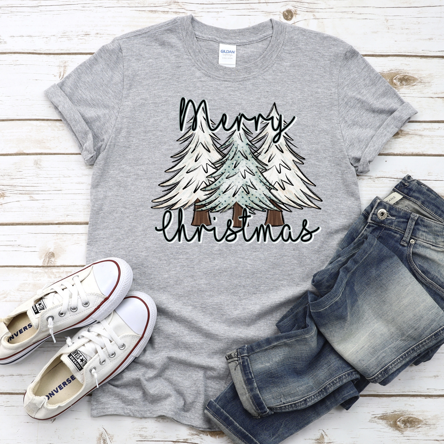 Merry Christmas tree trio *DTF* Transfer - Image 2