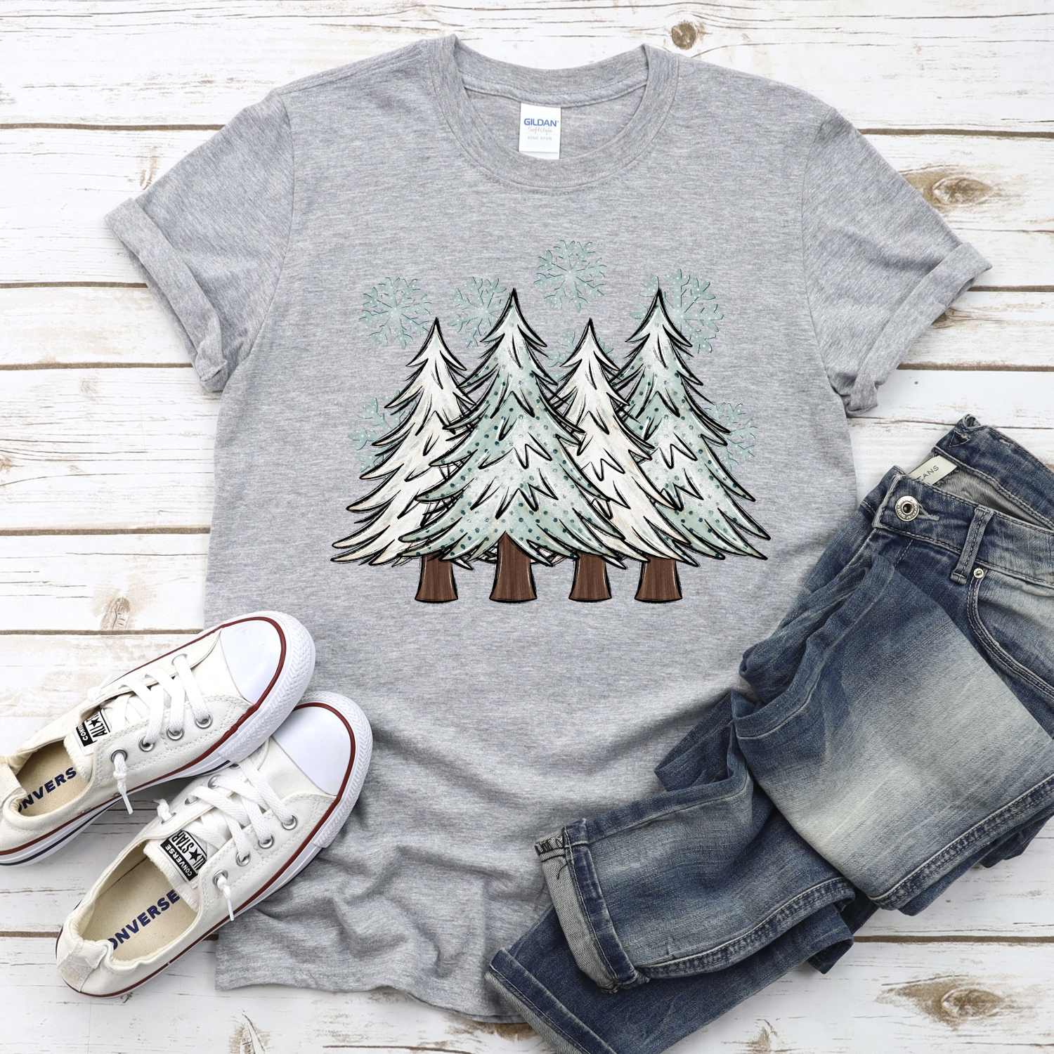 Multi tree with snowflakes *DTF* Transfer - Image 2