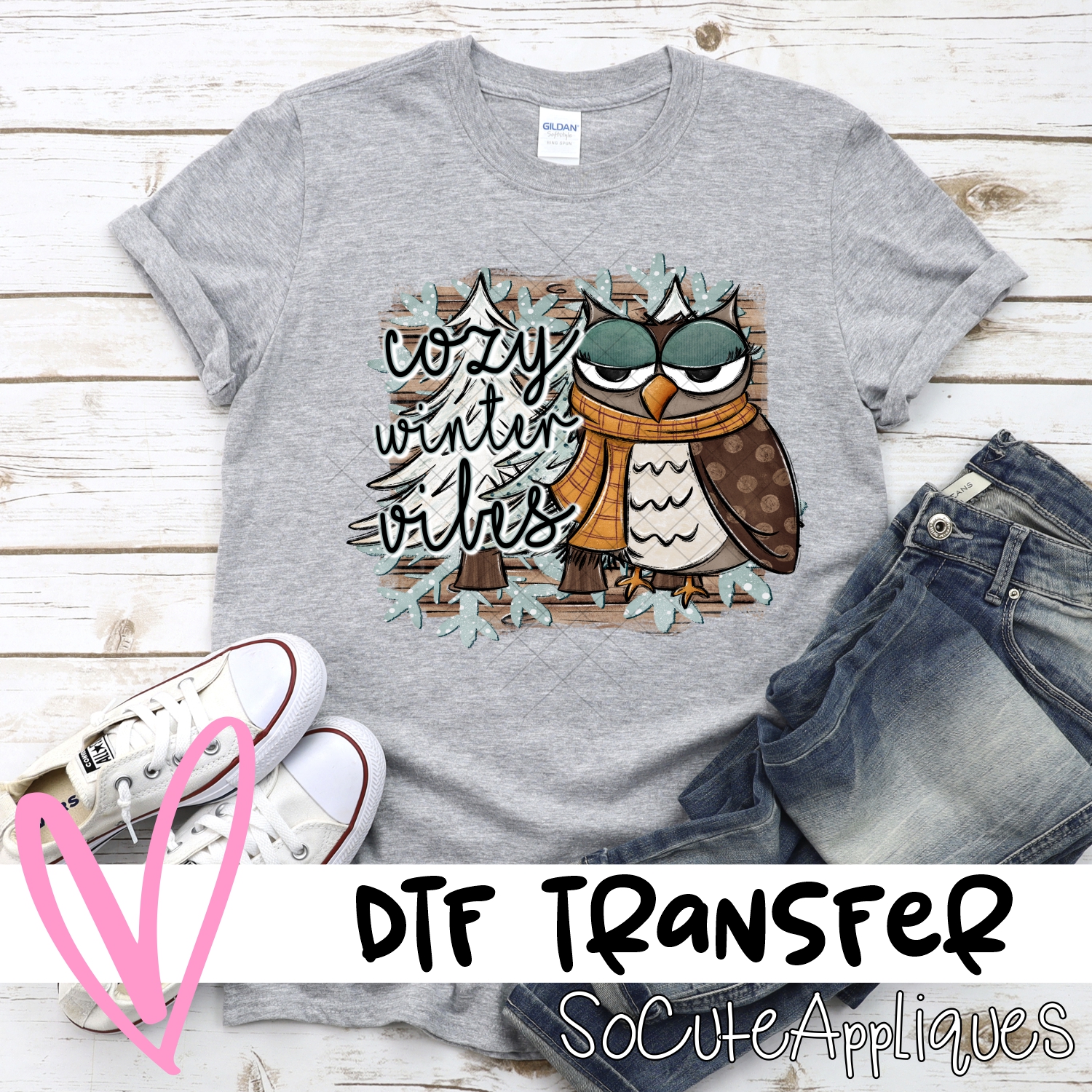 Cozy winter vibes owl *DTF* Transfer