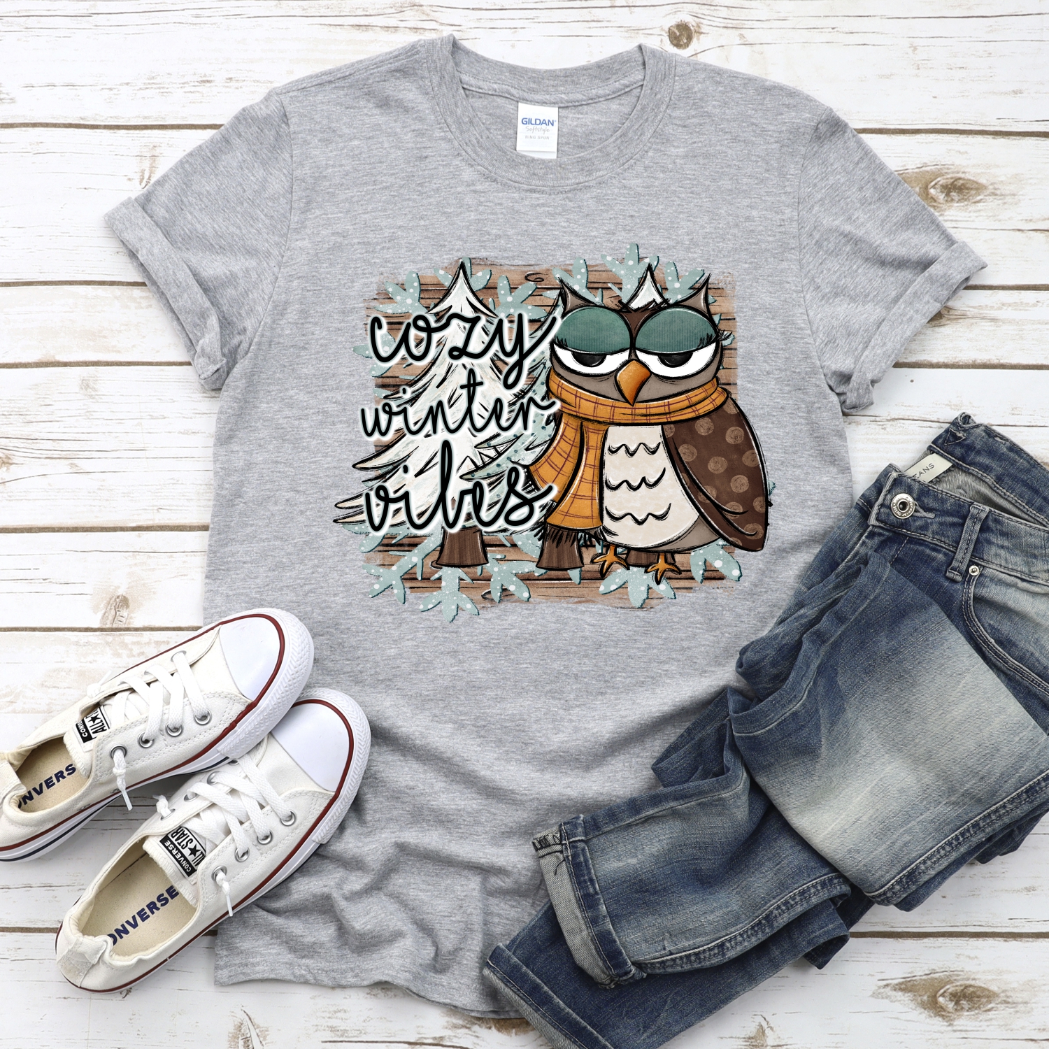 Cozy winter vibes owl *DTF* Transfer - Image 2