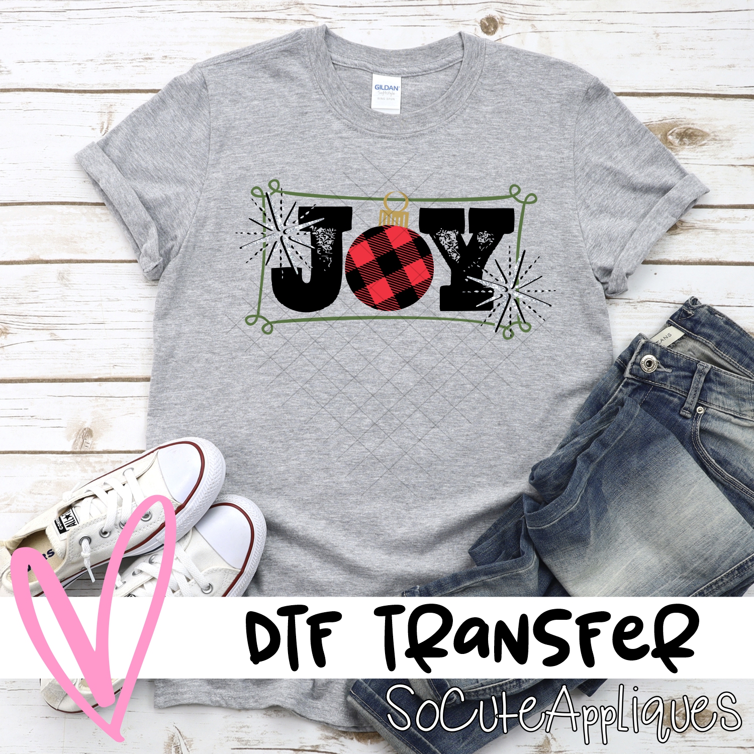 Joy red plaid ball *DTF* Transfer