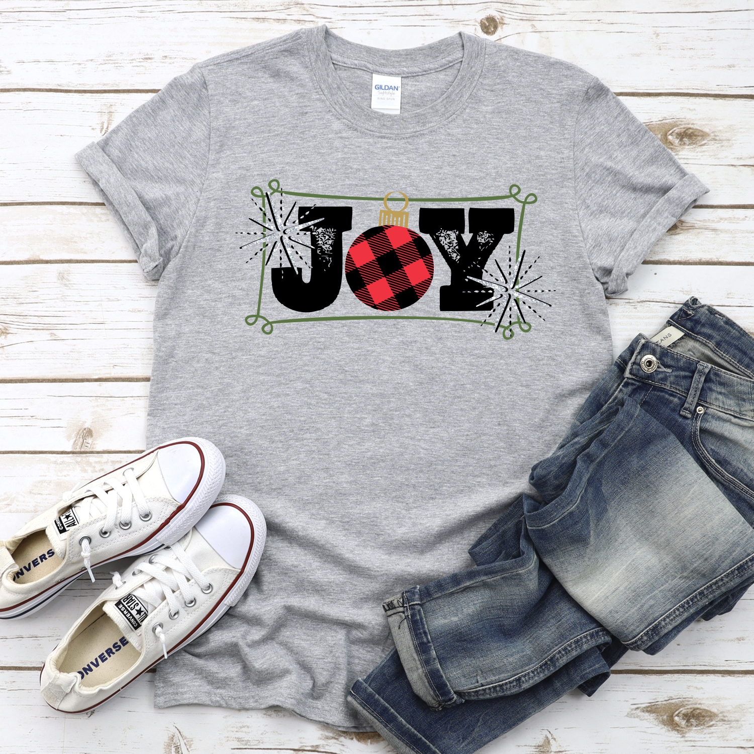 Joy red plaid ball *DTF* Transfer - Image 2
