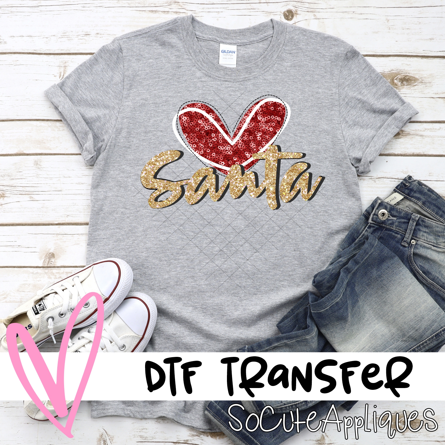 Heart Santa *DTF* Transfer