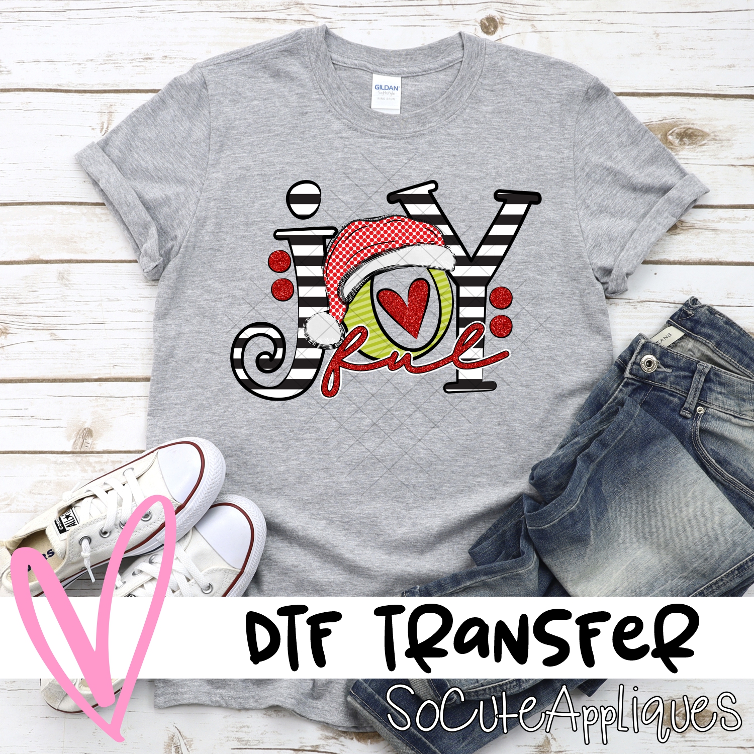 Joyful black stripe green O *DTF* Transfer