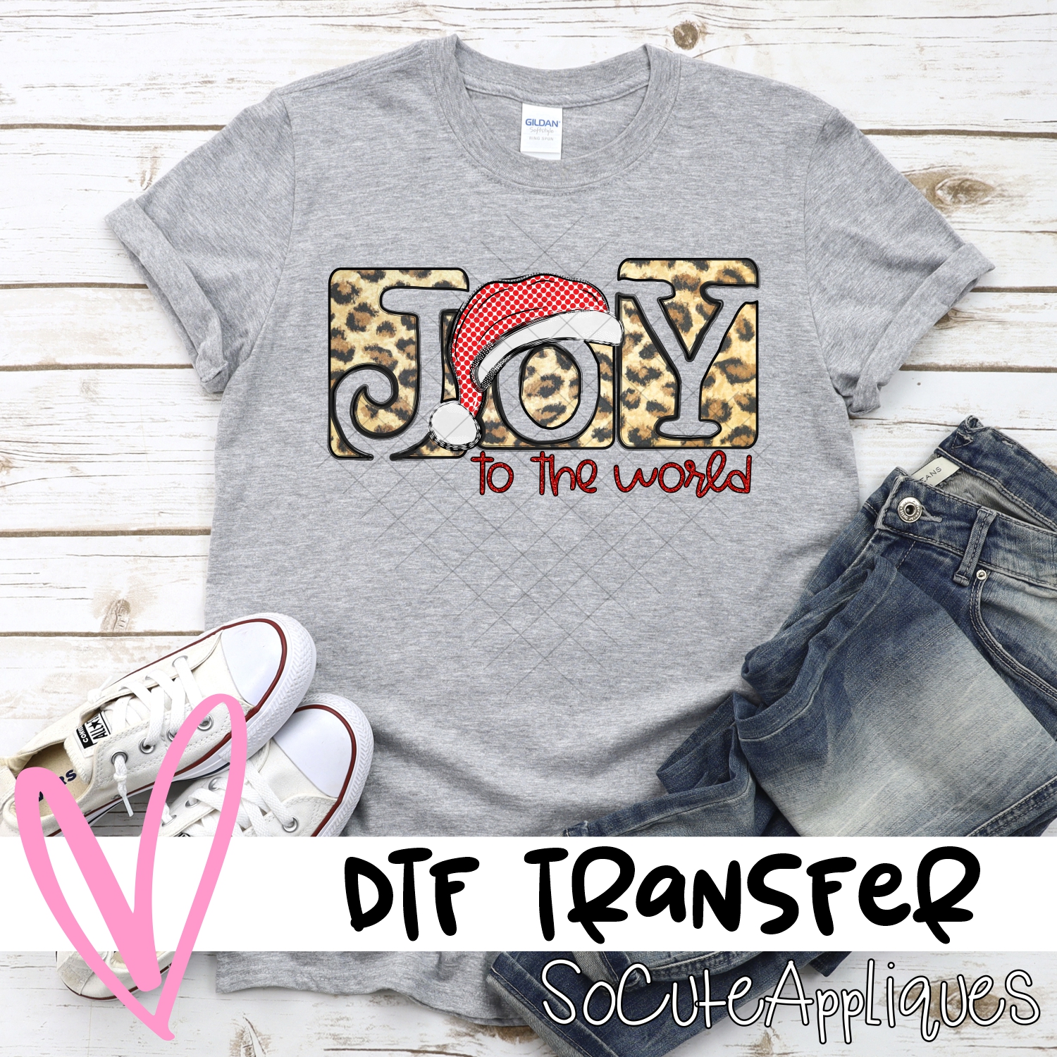 Joy to the world leopard red dot *DTF* Transfer