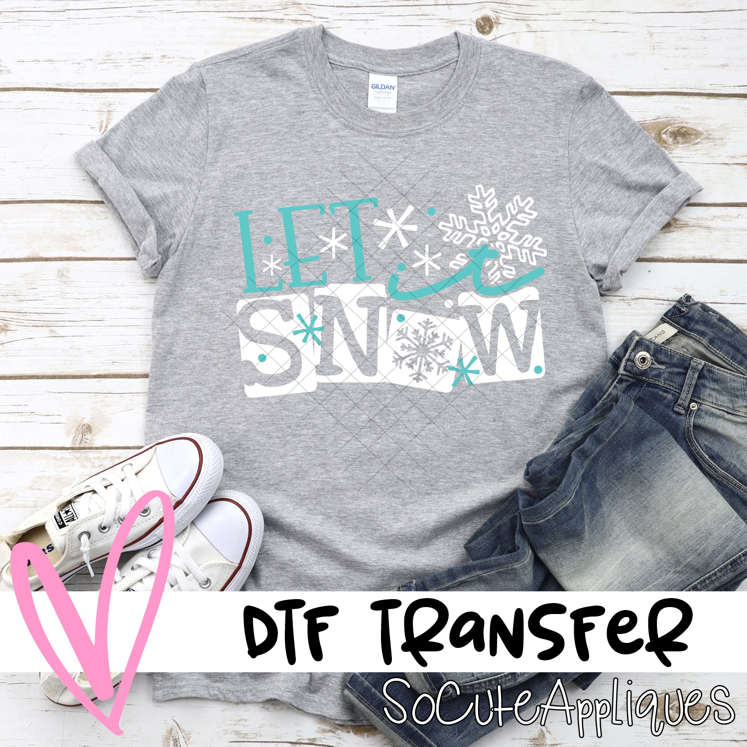 Let it snow squares *DTF* Transfer
