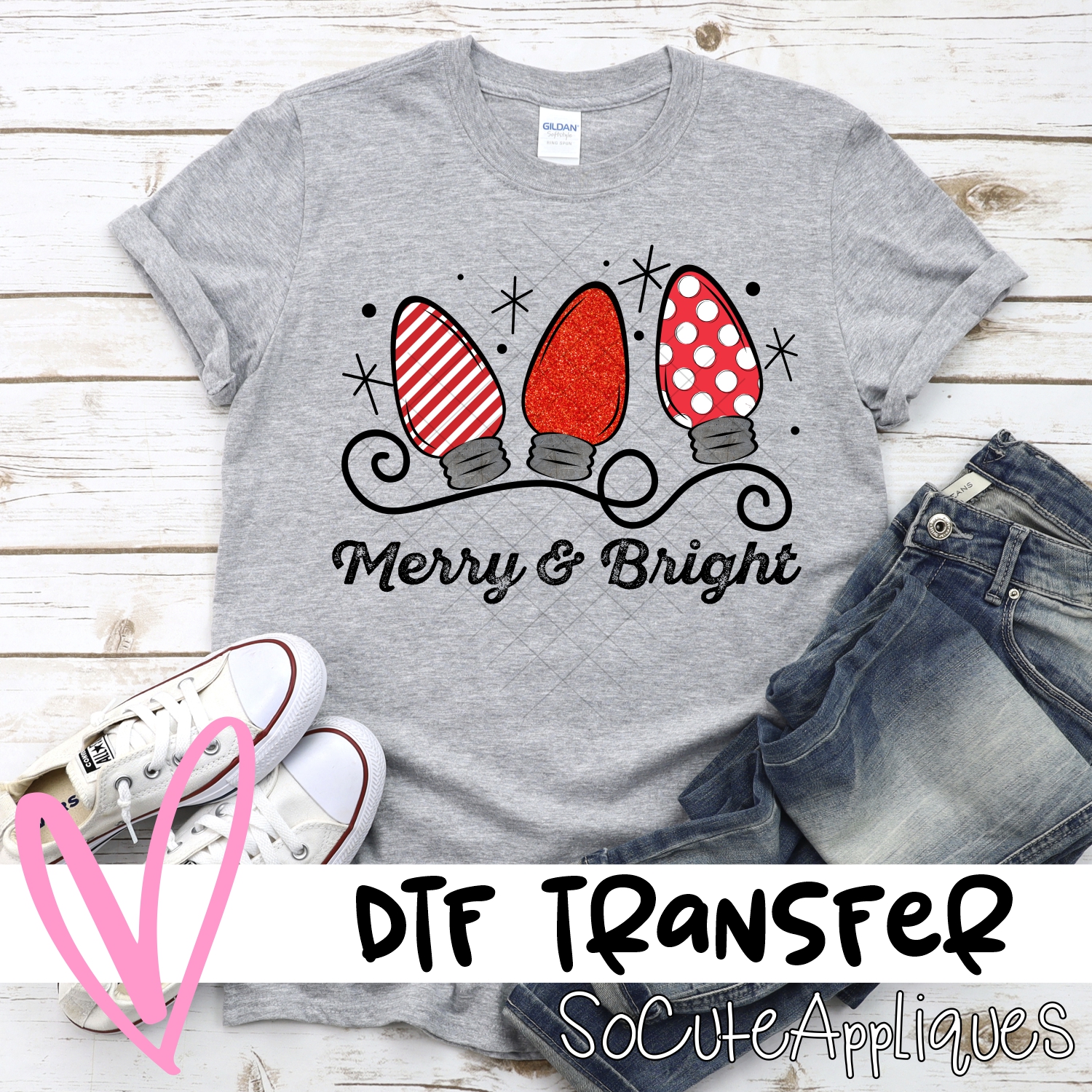 Merry and bright red *DTF* Transfer
