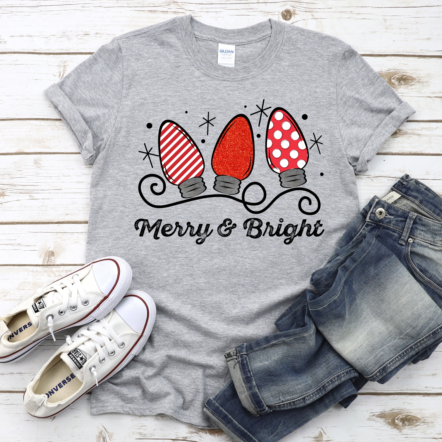 Merry and bright red *DTF* Transfer - Image 2