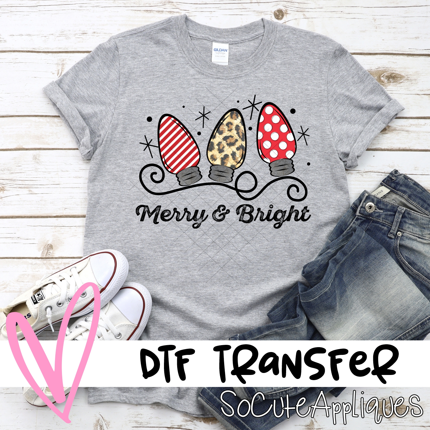Merry and bright red leopard *DTF* Transfer