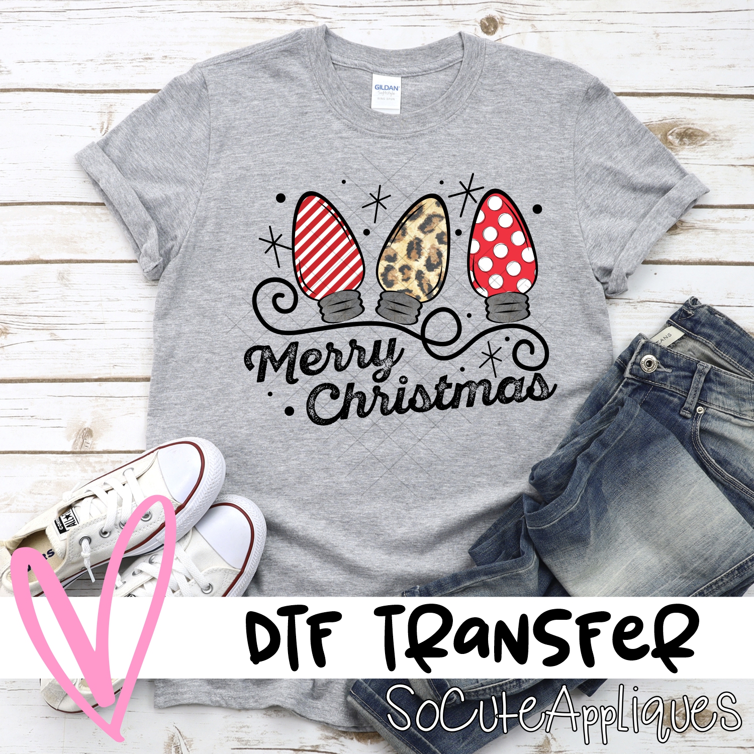 Merry Christmas red leopard *DTF* Transfer