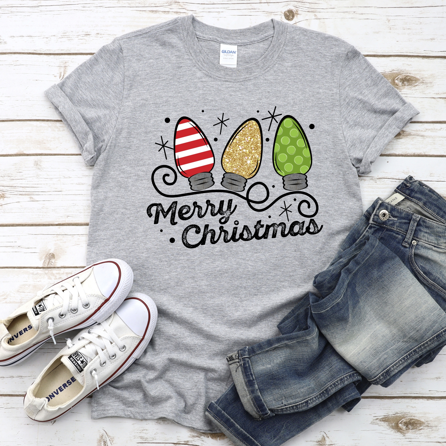 Merry Christmas red gold green *DTF* Transfer - Image 2