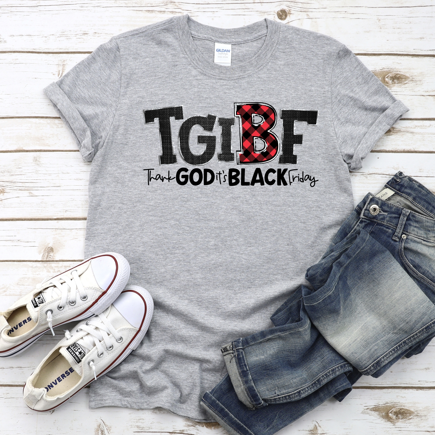 Thank God its black friday plaid *DTF* Transfer - Image 2