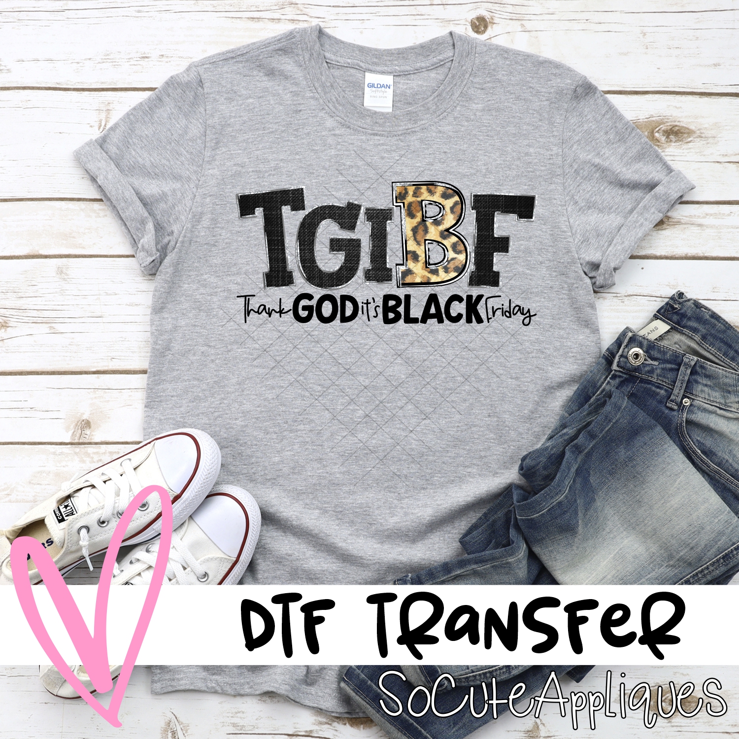 Thank God its black friday leopard *DTF* Transfer