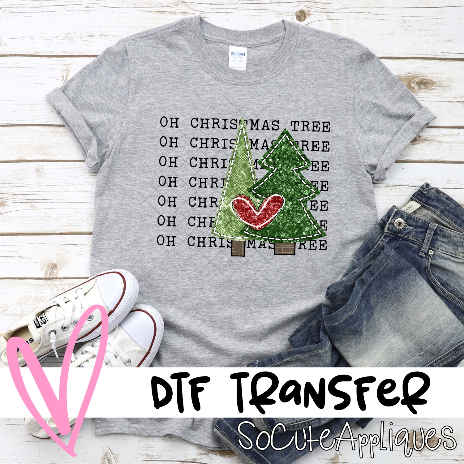 Oh Christmas tree double glitter tree *DTF* Transfer