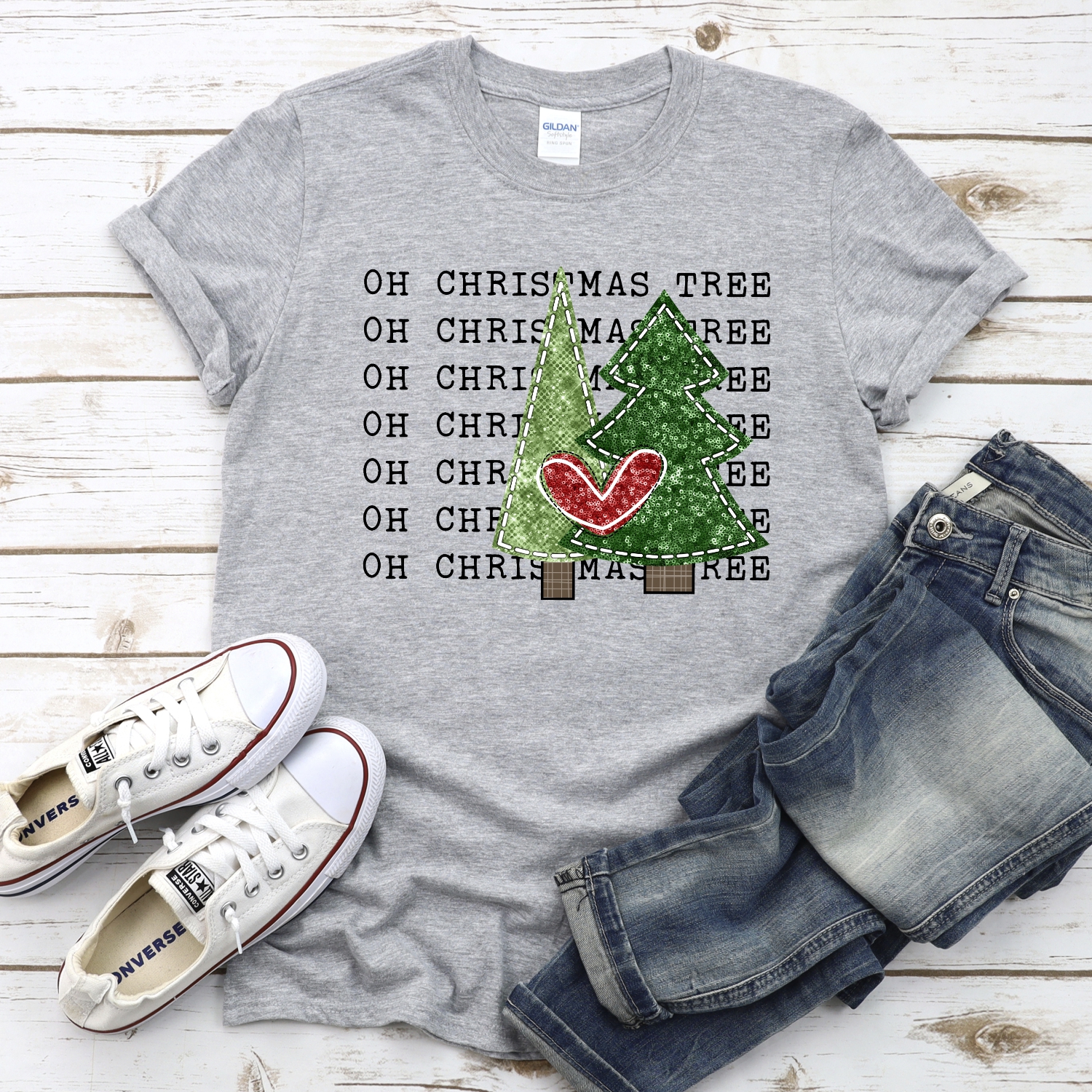 Oh Christmas tree double glitter tree *DTF* Transfer - Image 2