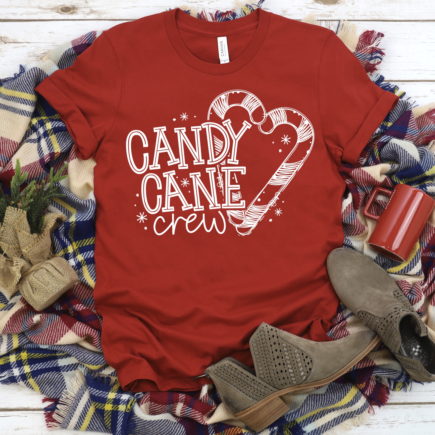 Candy Cane Crew Adult Screen Print Socuteappliques Net