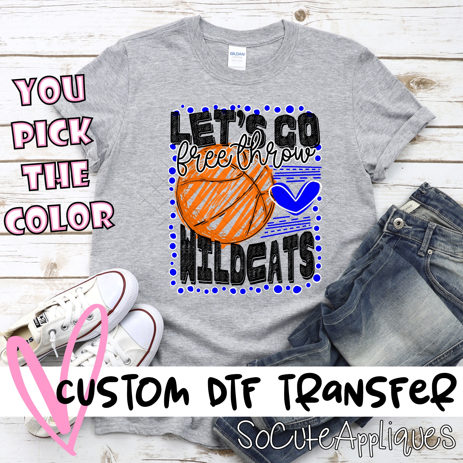 CUSTOM Lets go Wildcats basketball dot frame *DTF* Transfer