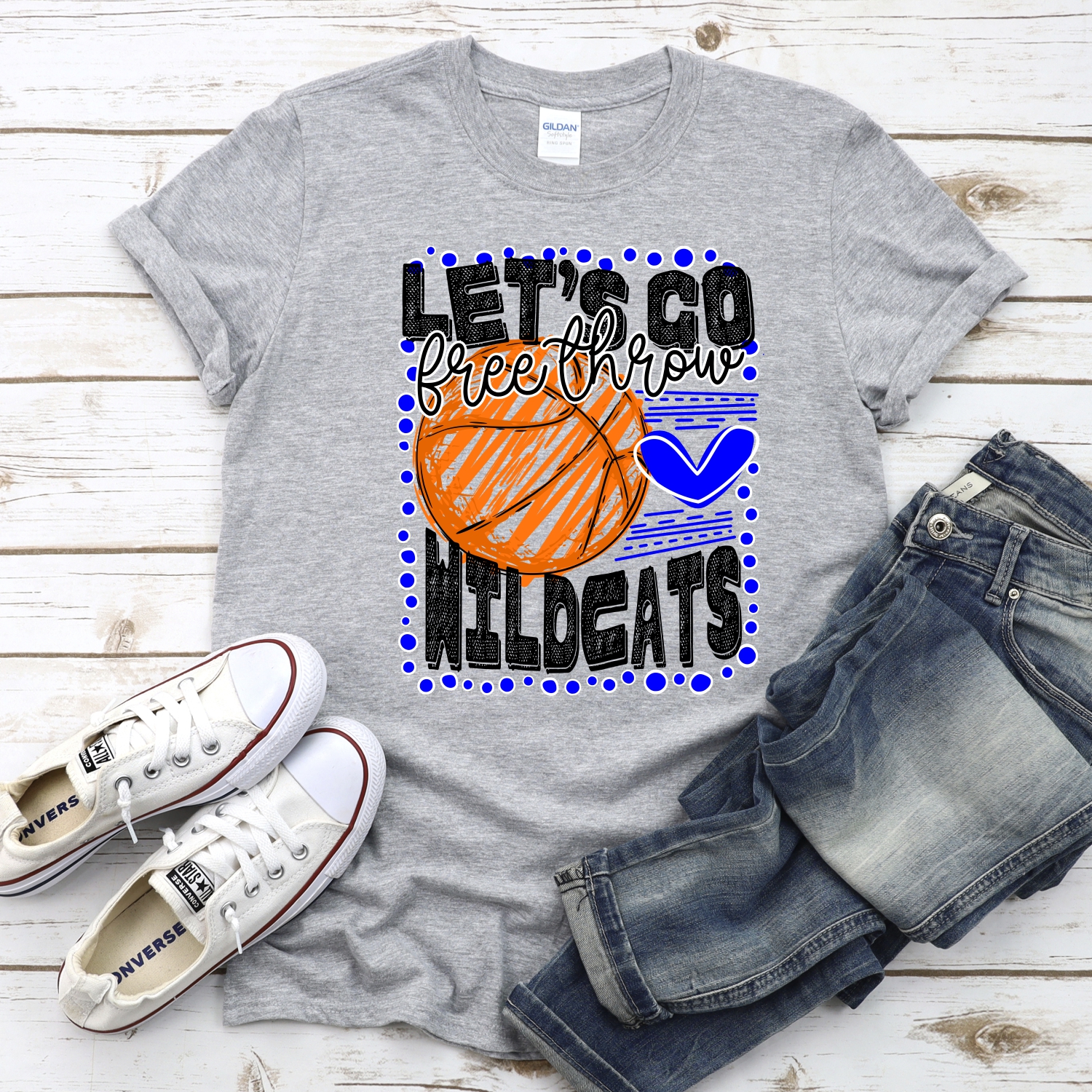CUSTOM Lets go Wildcats basketball dot frame *DTF* Transfer - Image 2