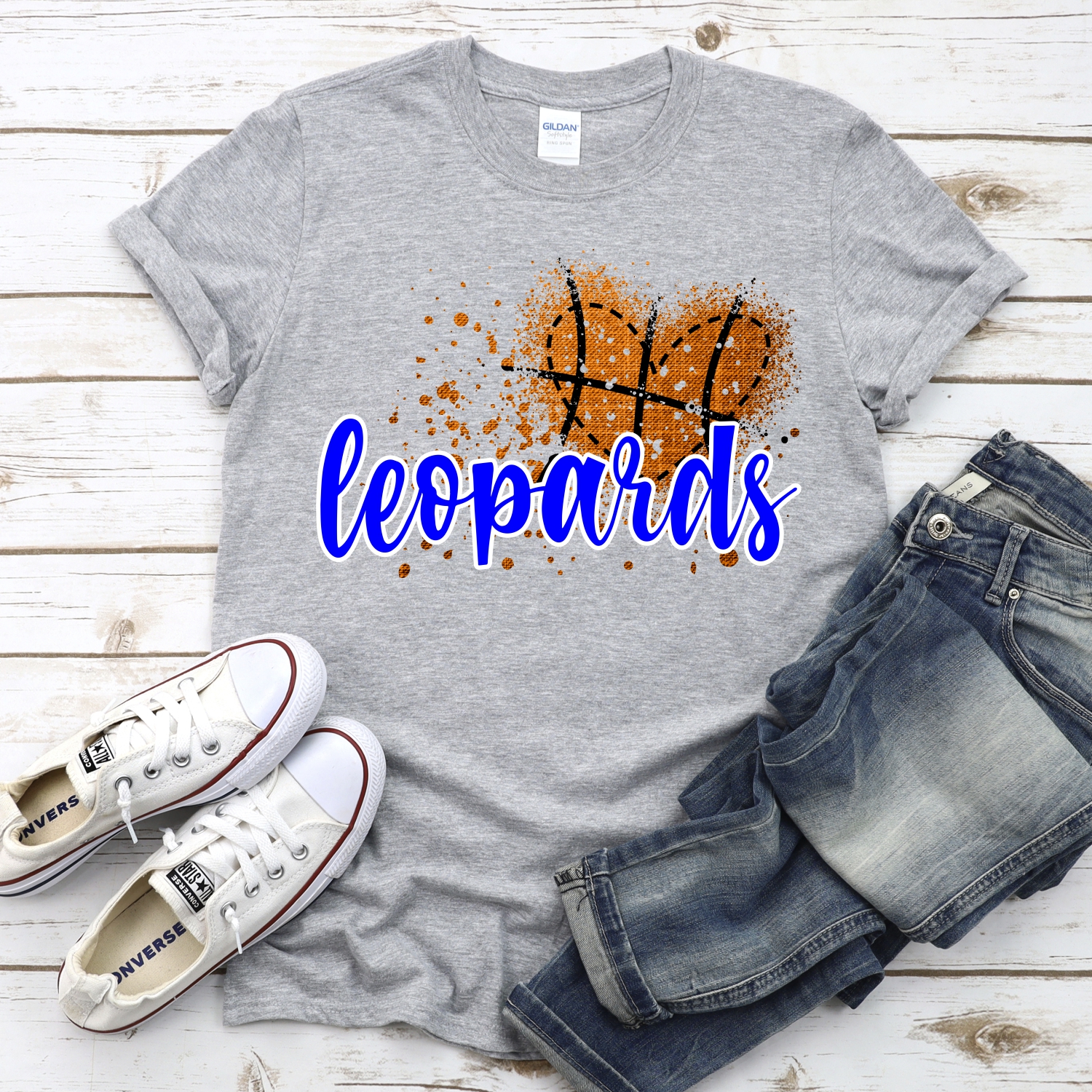 CUSTOM Leopards basketball messy heart *DTF* Transfer - Image 2