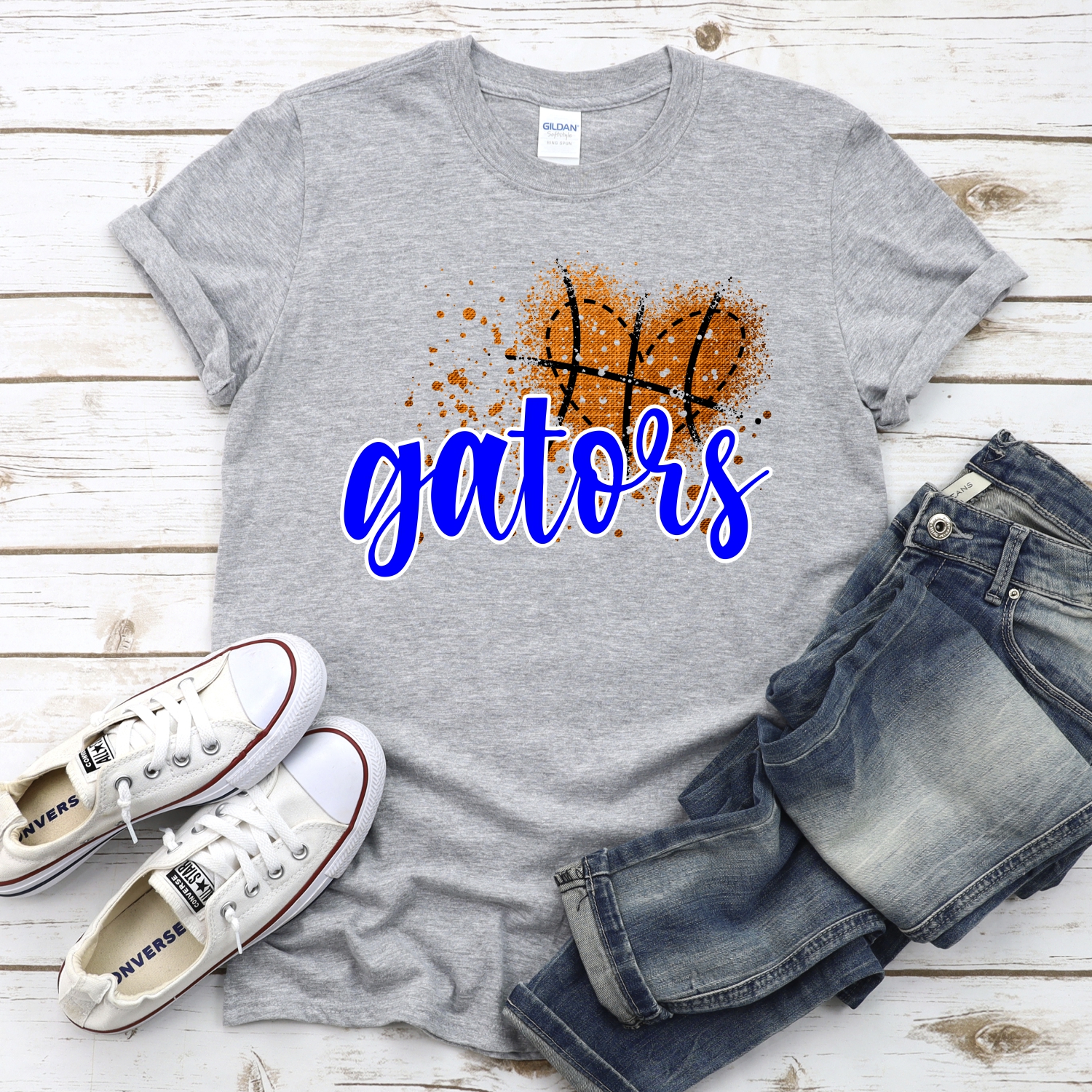 CUSTOM Gators basketball messy heart *DTF* Transfer - Image 2
