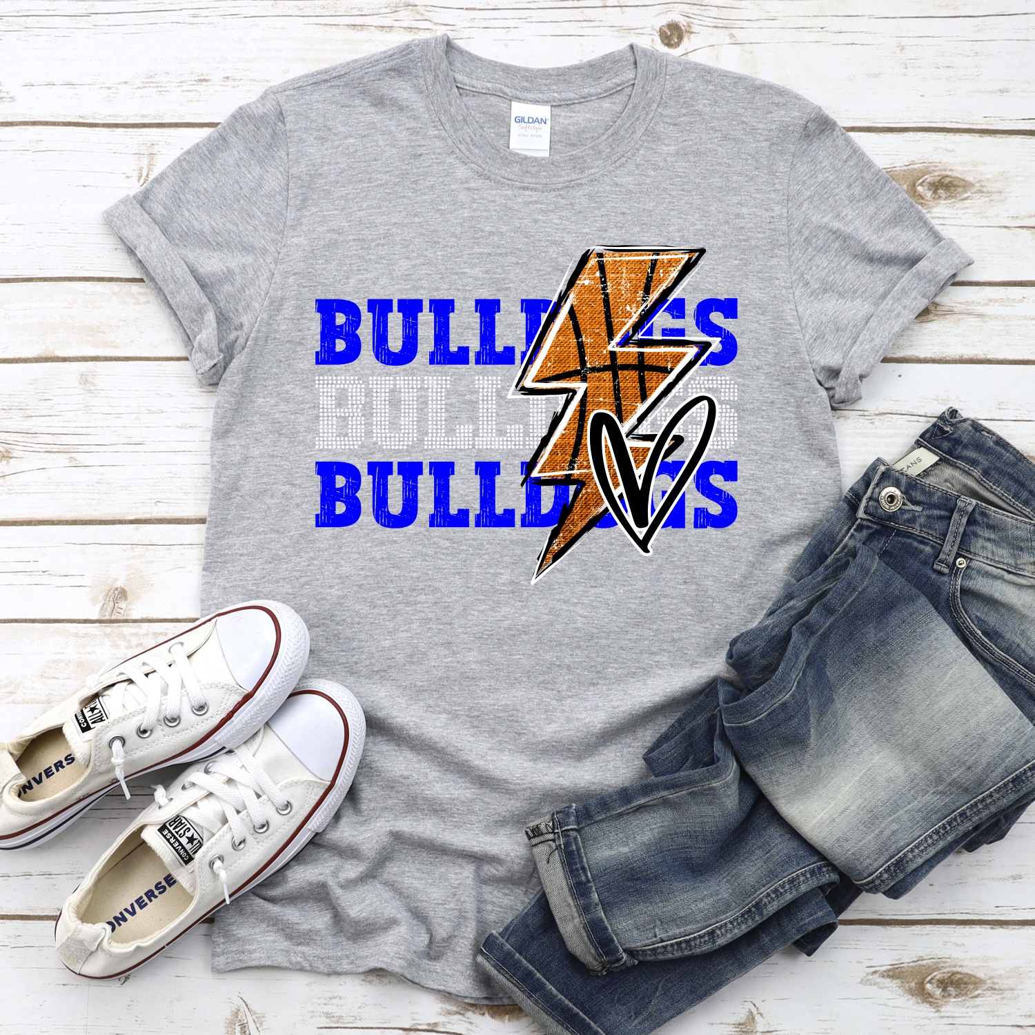 CUSTOM BULLDOGS basketball triple team lightning bolt *DTF* Transfer - Image 2