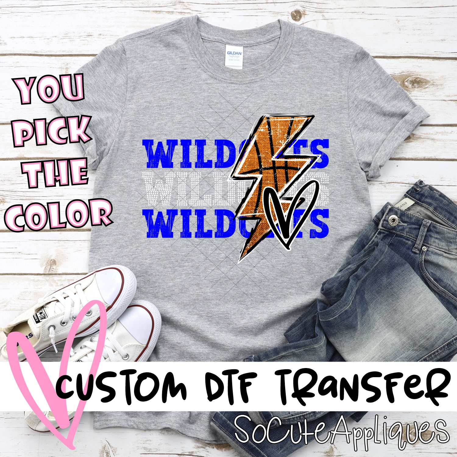 CUSTOM WILDCATS basketball triple team lightning bolt *DTF* Transfer