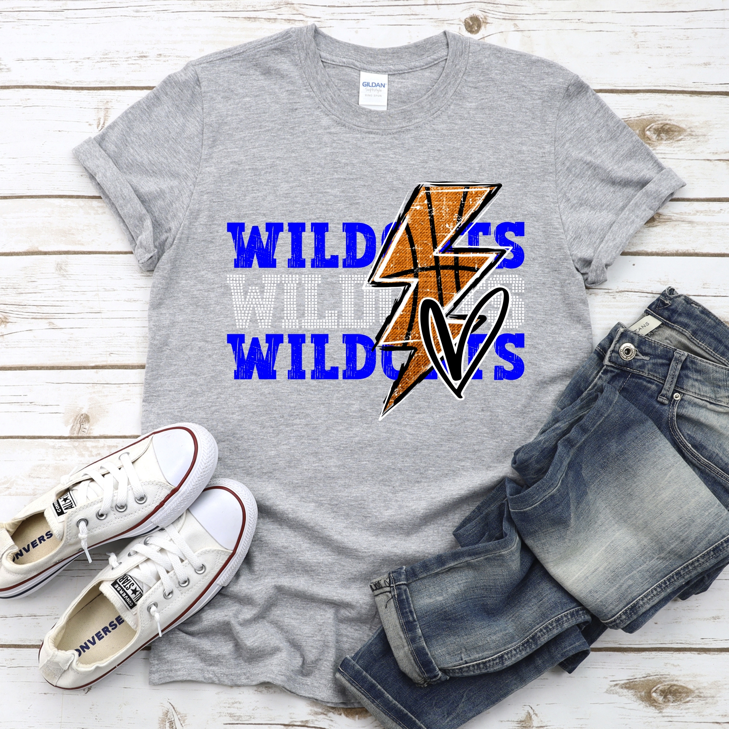 CUSTOM WILDCATS basketball triple team lightning bolt *DTF* Transfer - Image 2