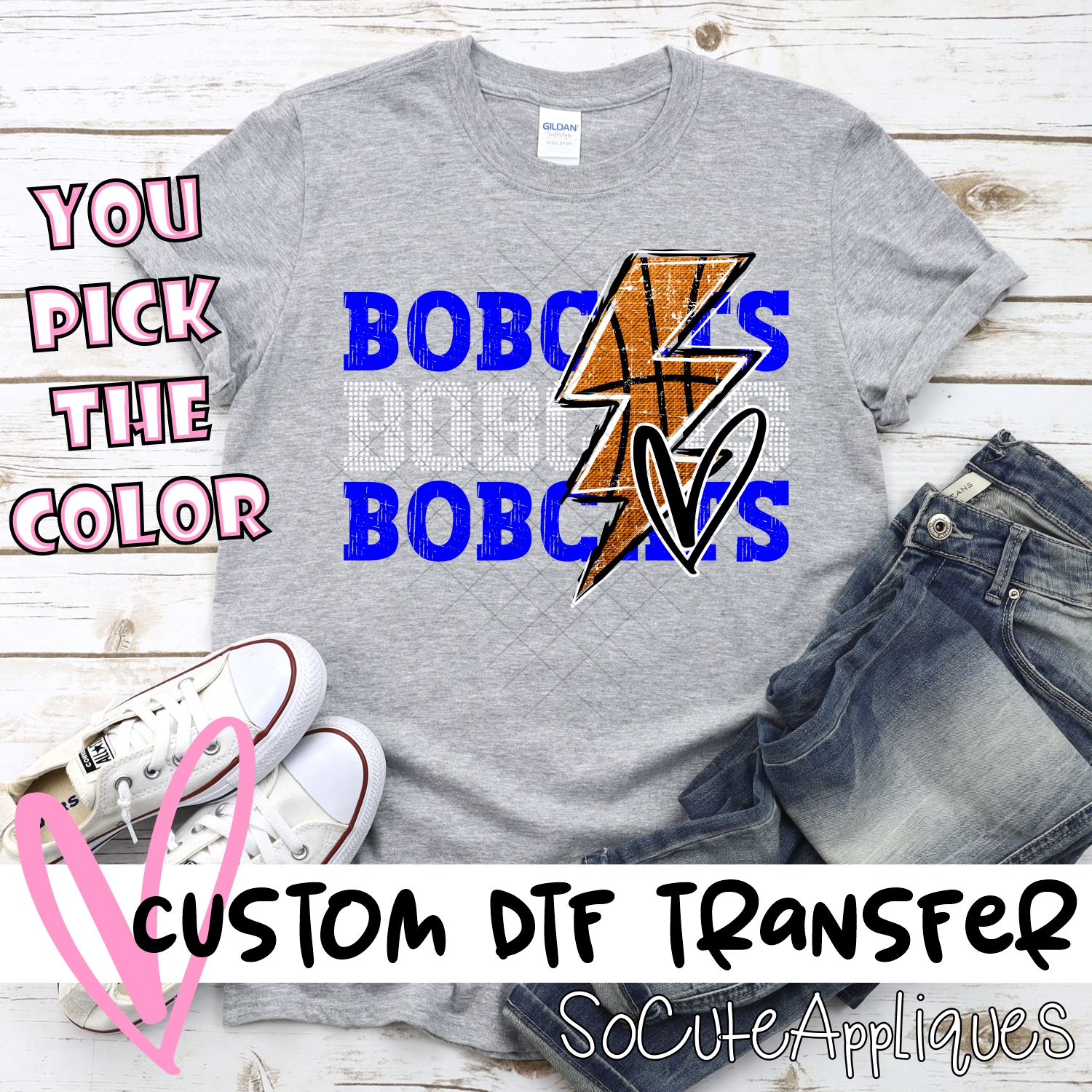 CUSTOM BOBCATS basketball triple team lightning bolt *DTF* Transfer