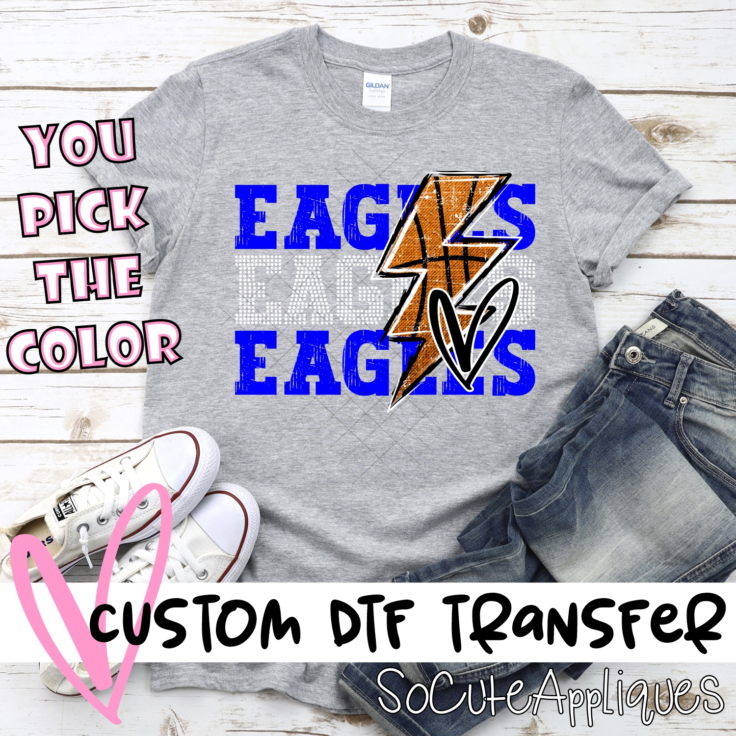 CUSTOM EAGLES basketball triple team lightning bolt *DTF* Transfer