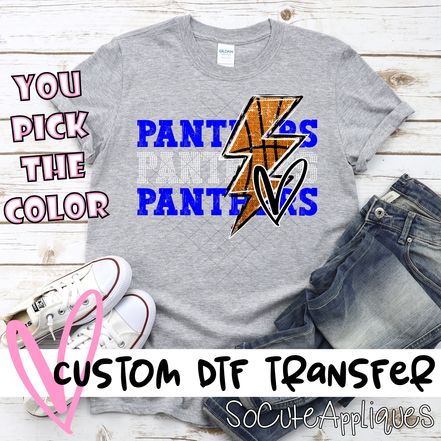 CUSTOM PANTHERS basketball triple team lightning bolt *DTF* Transfer