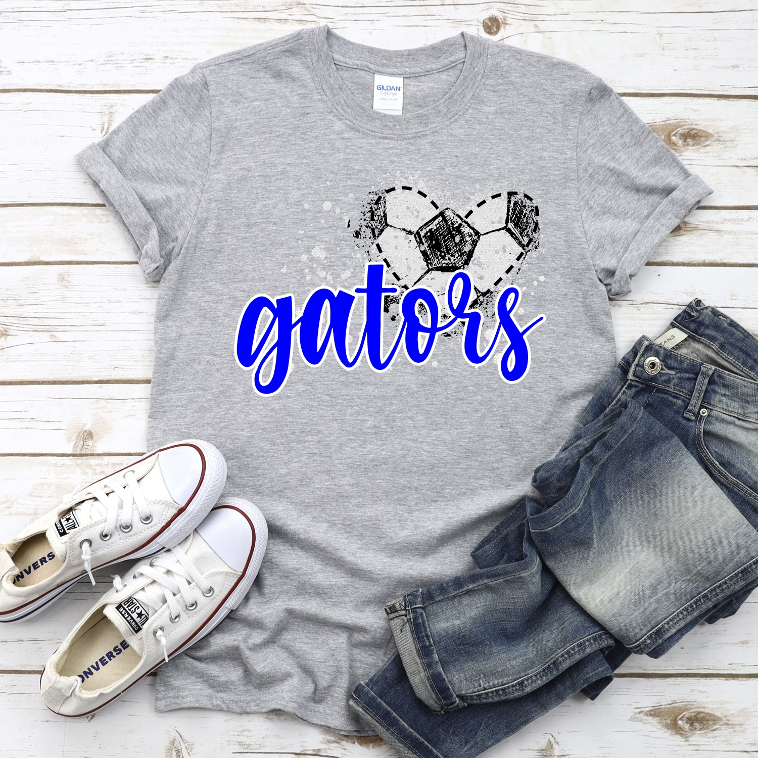 CUSTOM GATORS soccer messy heart *DTF* Transfer - Image 2