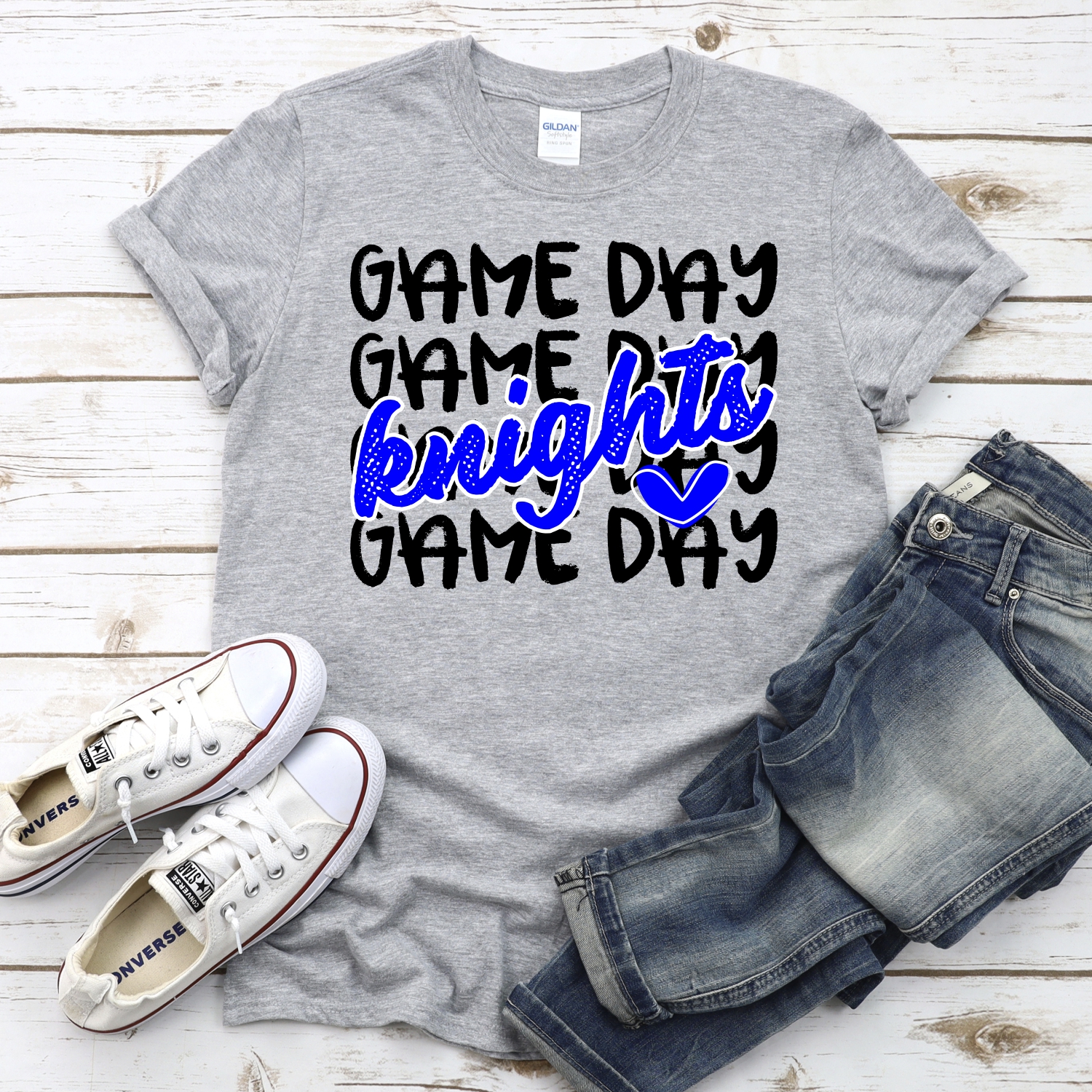 CUSTOM KNIGHTS Game Day stacked BLACK *DTF* Transfer - Image 2