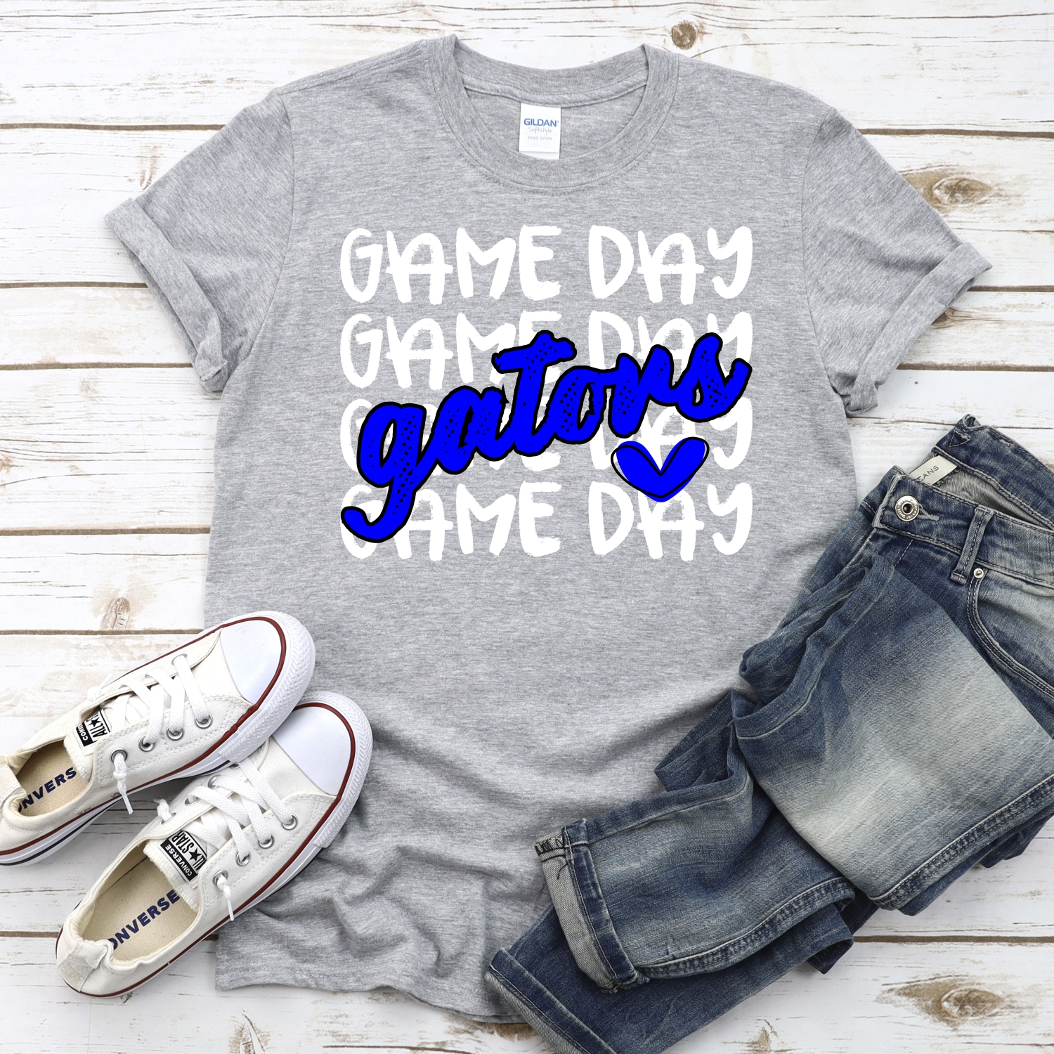 CUSTOM GATORS Game Day stacked WHITE *DTF* Transfer - Image 2