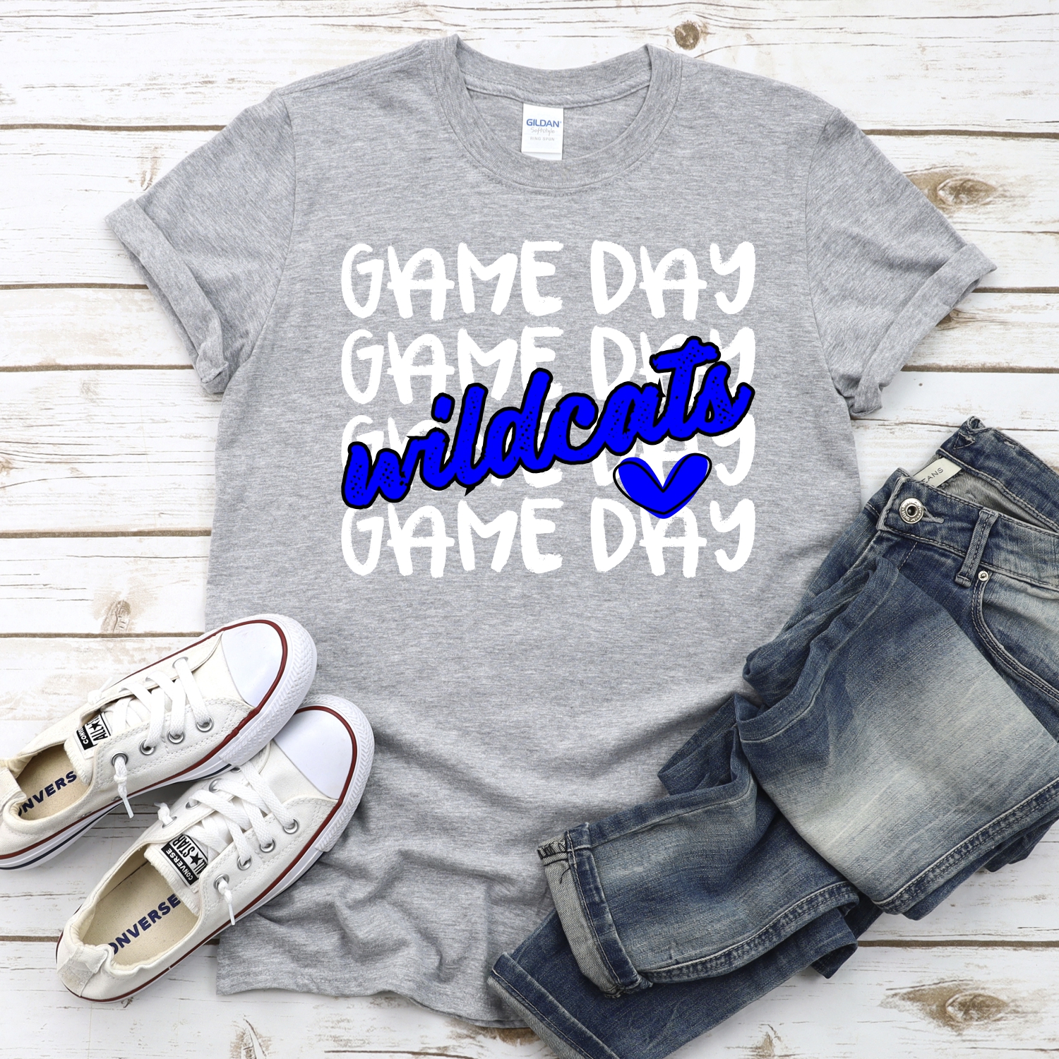 CUSTOM WILDCATS Game Day stacked WHITE *DTF* Transfer - Image 2