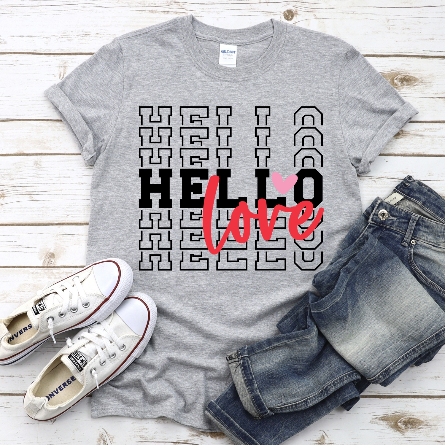 Hello love stacked *DTF* Transfer - Image 2